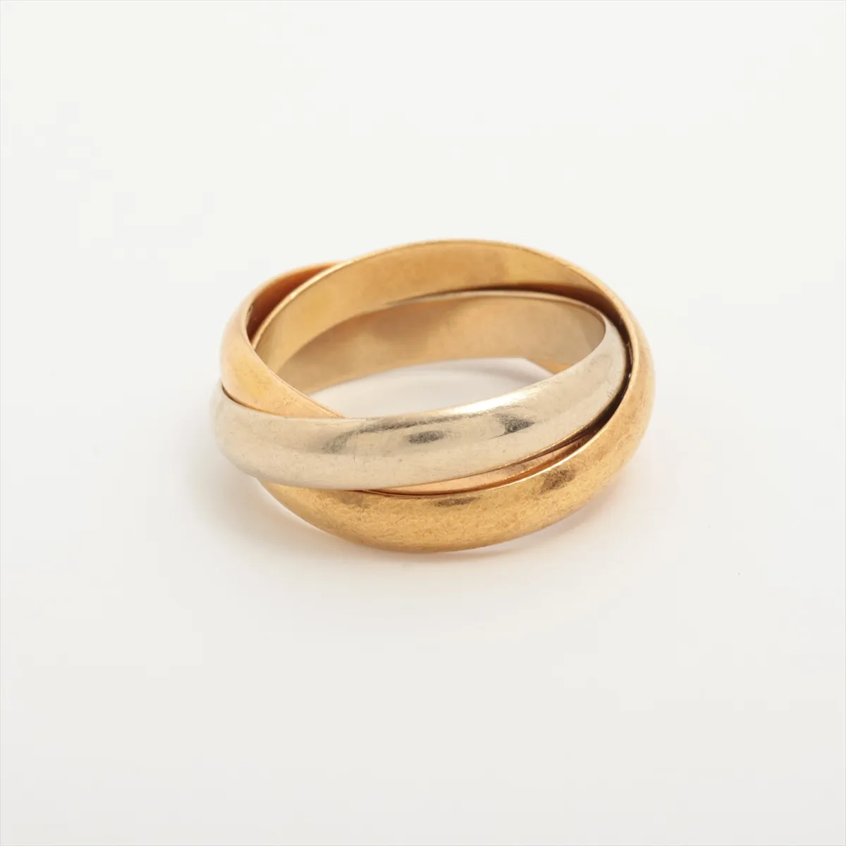 Trinity Ring 750 (YG x PG x WG) 8.1g 53 Dents, solder marks, plating peeling — view 2