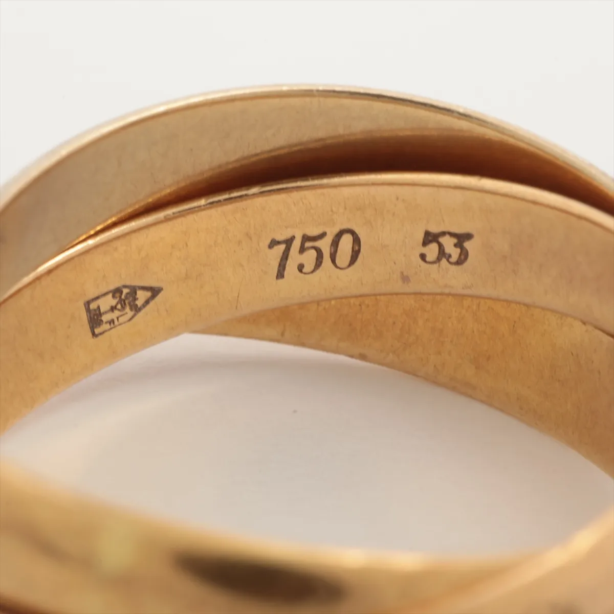 Trinity Ring 750 (YG x PG x WG) 8.1g 53 Dents, solder marks, plating peeling — view 3