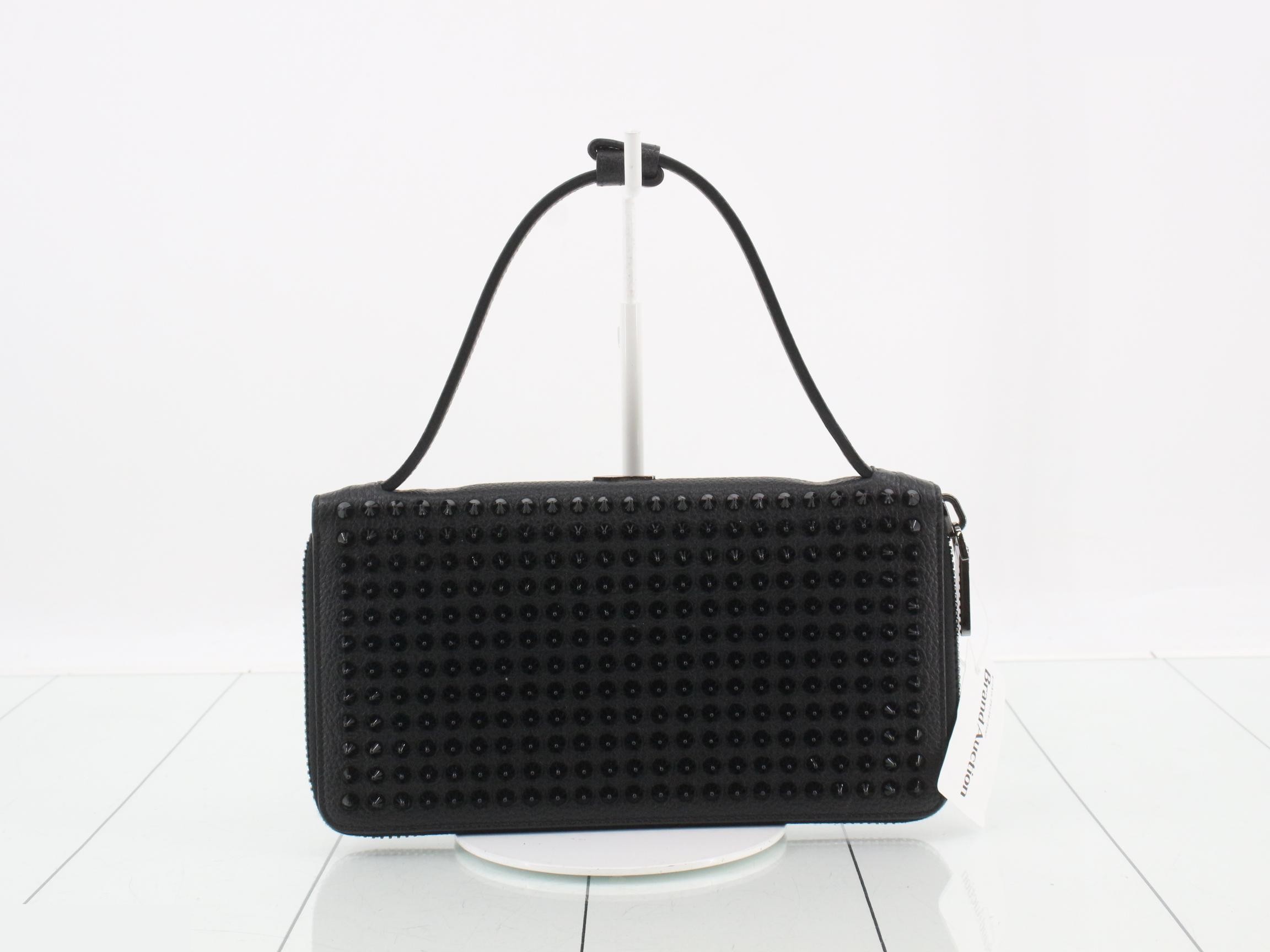 Panettone XL Studded Black Long Wallet with Handle Clutch — view 2