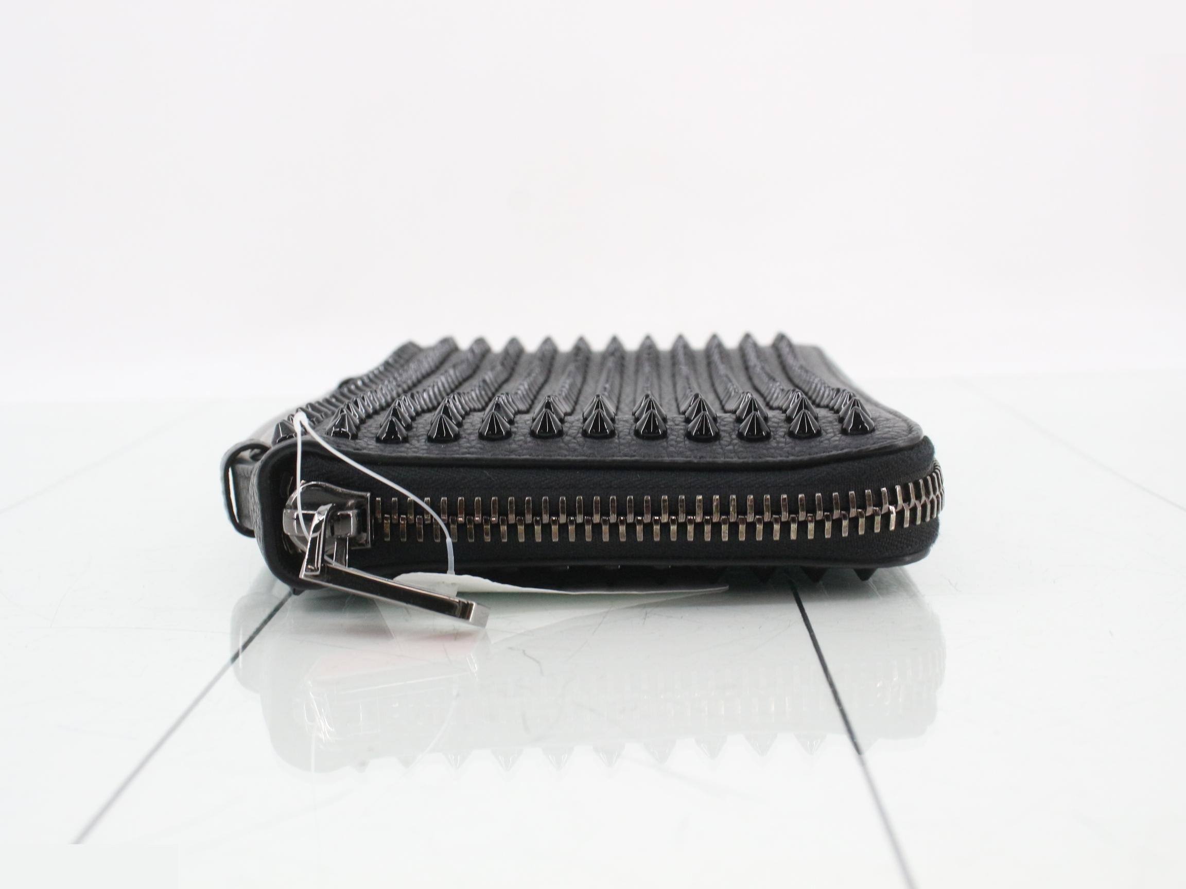 Panettone XL Studded Black Long Wallet with Handle Clutch — view 4