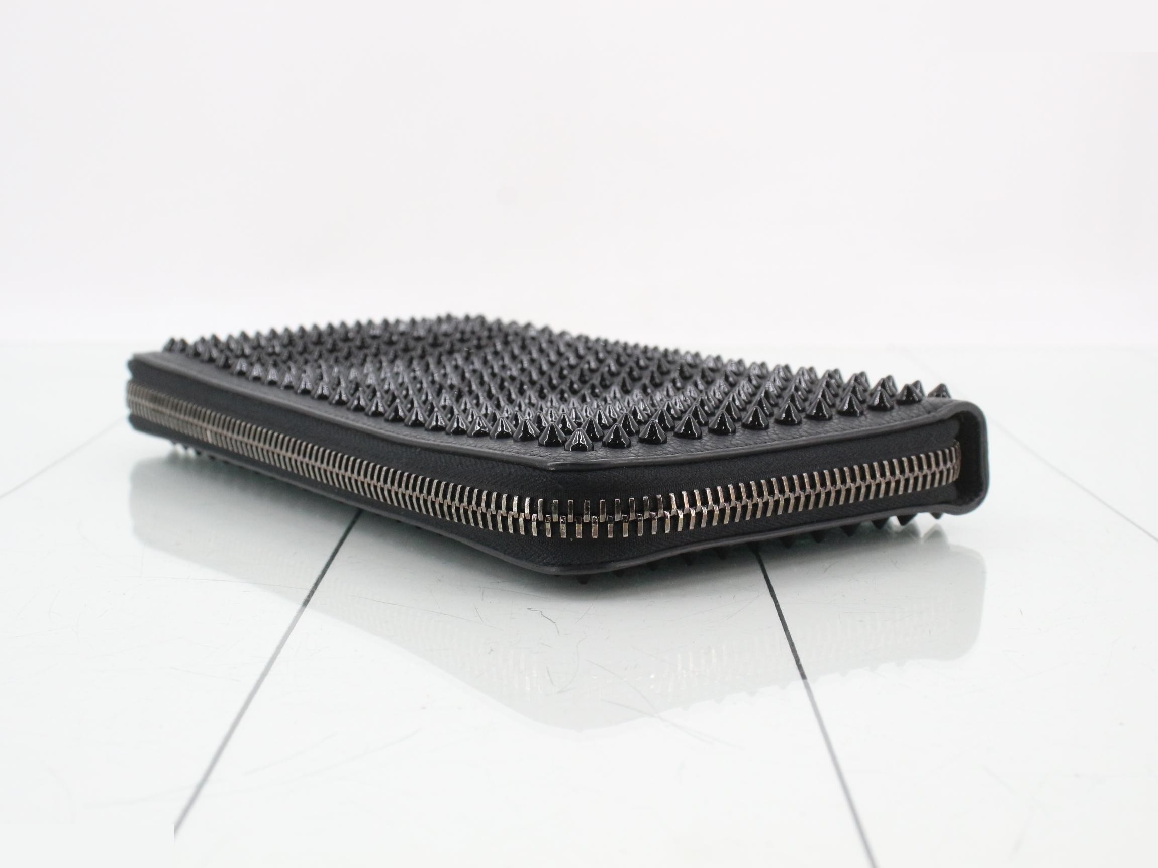 Panettone XL Studded Black Long Wallet with Handle Clutch — view 6