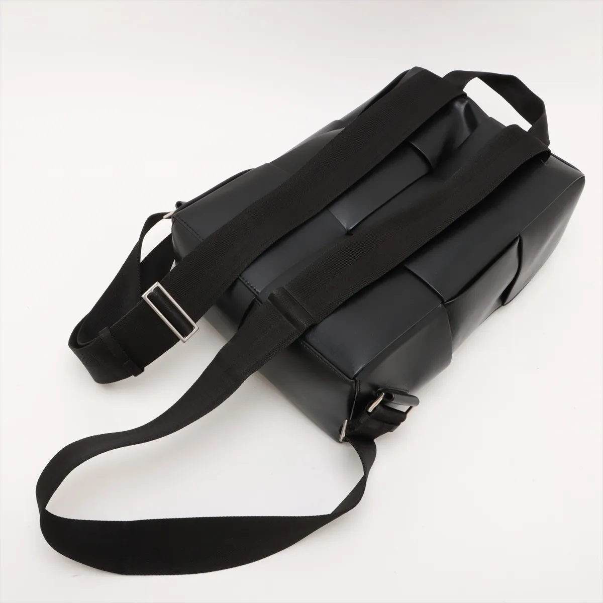 Maxi Intrecciato The Arco Leather Backpack/Rucksack, Black — view 5