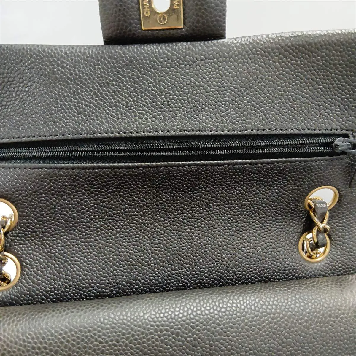[Individually packaged] Chanel Matelassé 23 Small Caviar Skin Double Flap Double Chain Bag, Gray with Gold Hardware, 25652399, Serial Number , A01113 — view 15