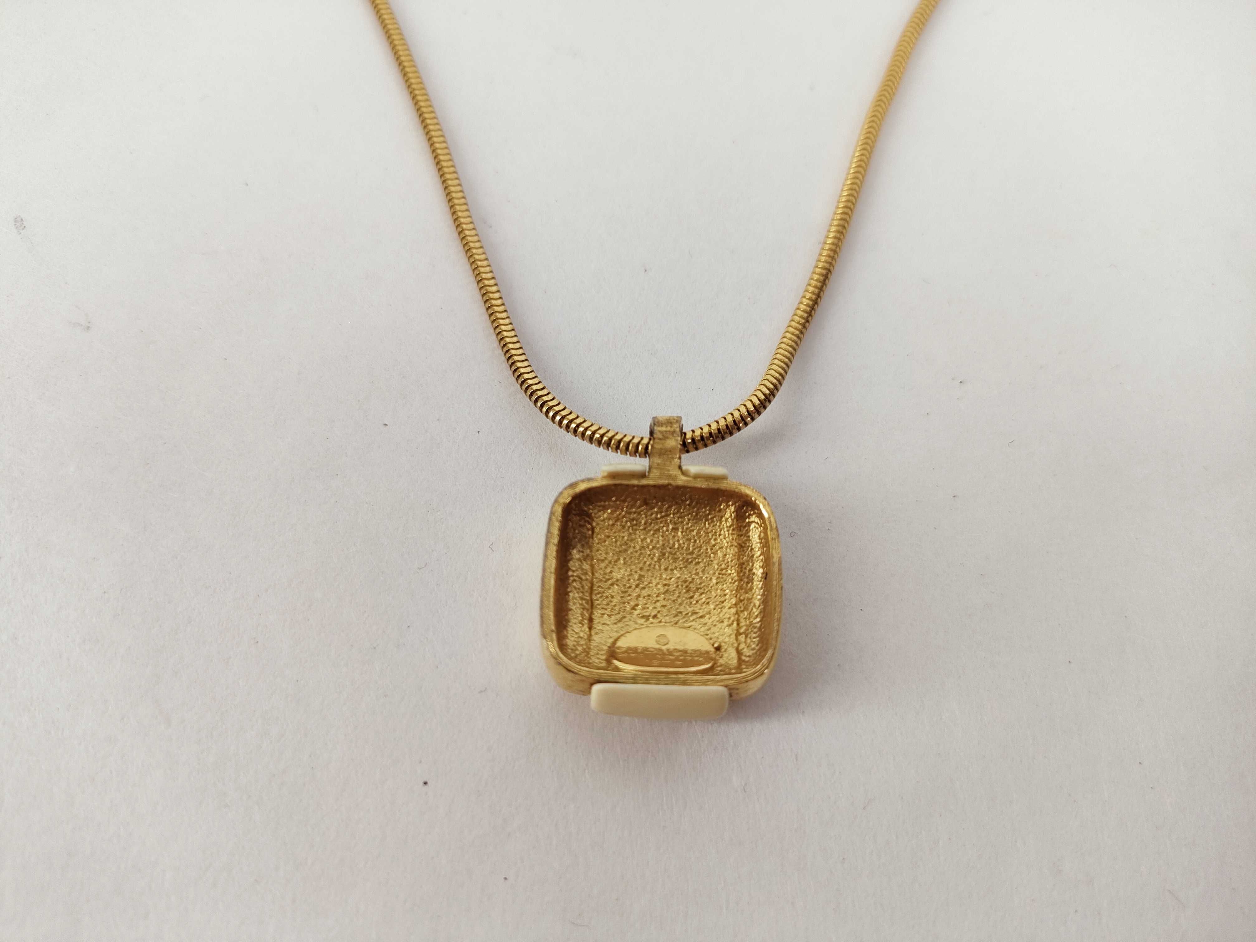 Y Necklace, Square Enamel Combination Necklace, Gold Necklace — view 2