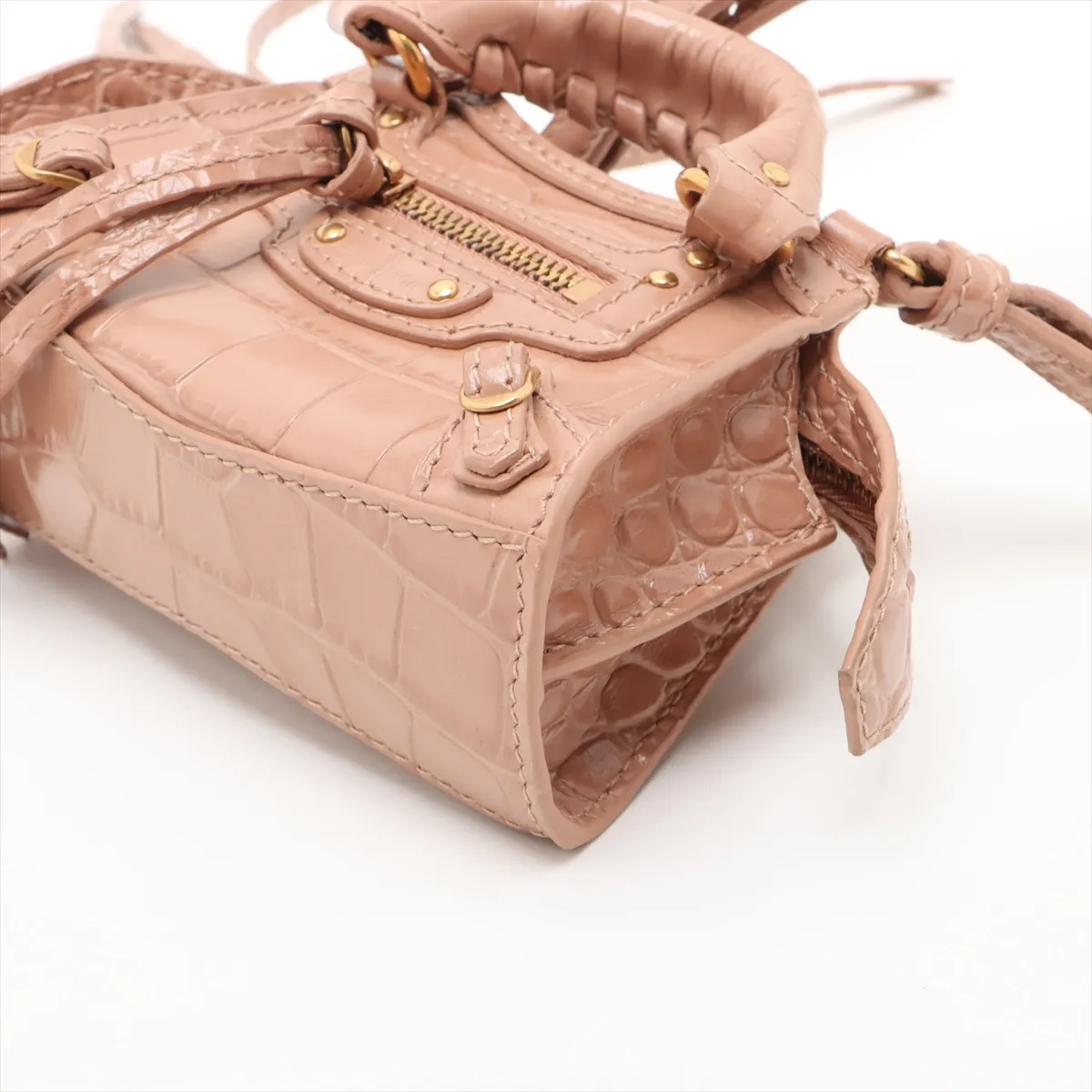 Super Nano Neo Classic Croco Embossed 2WAY Handbag Pink 669537 — view 3