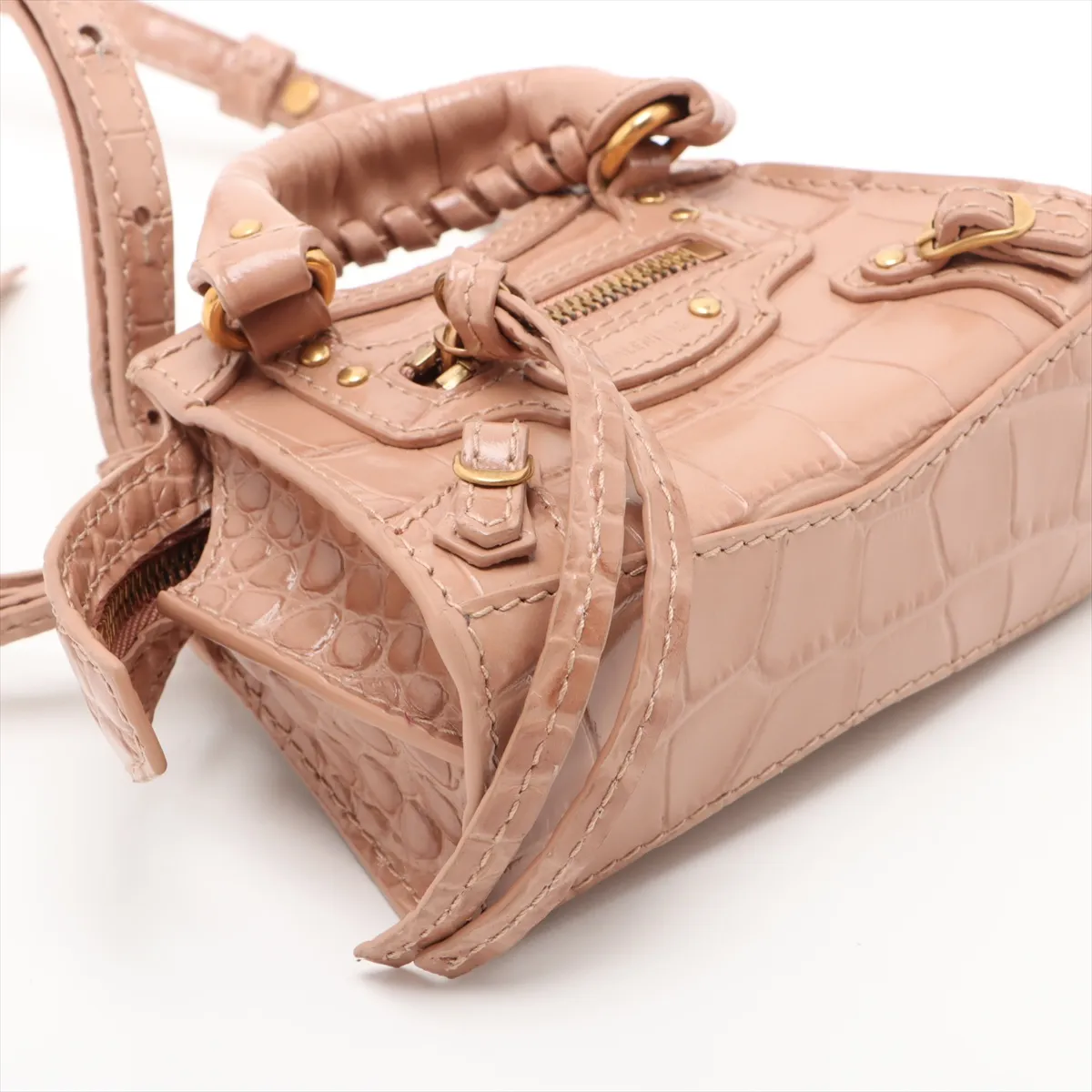 Super Nano Neo Classic Croco Embossed 2WAY Handbag Pink 669537 — view 4