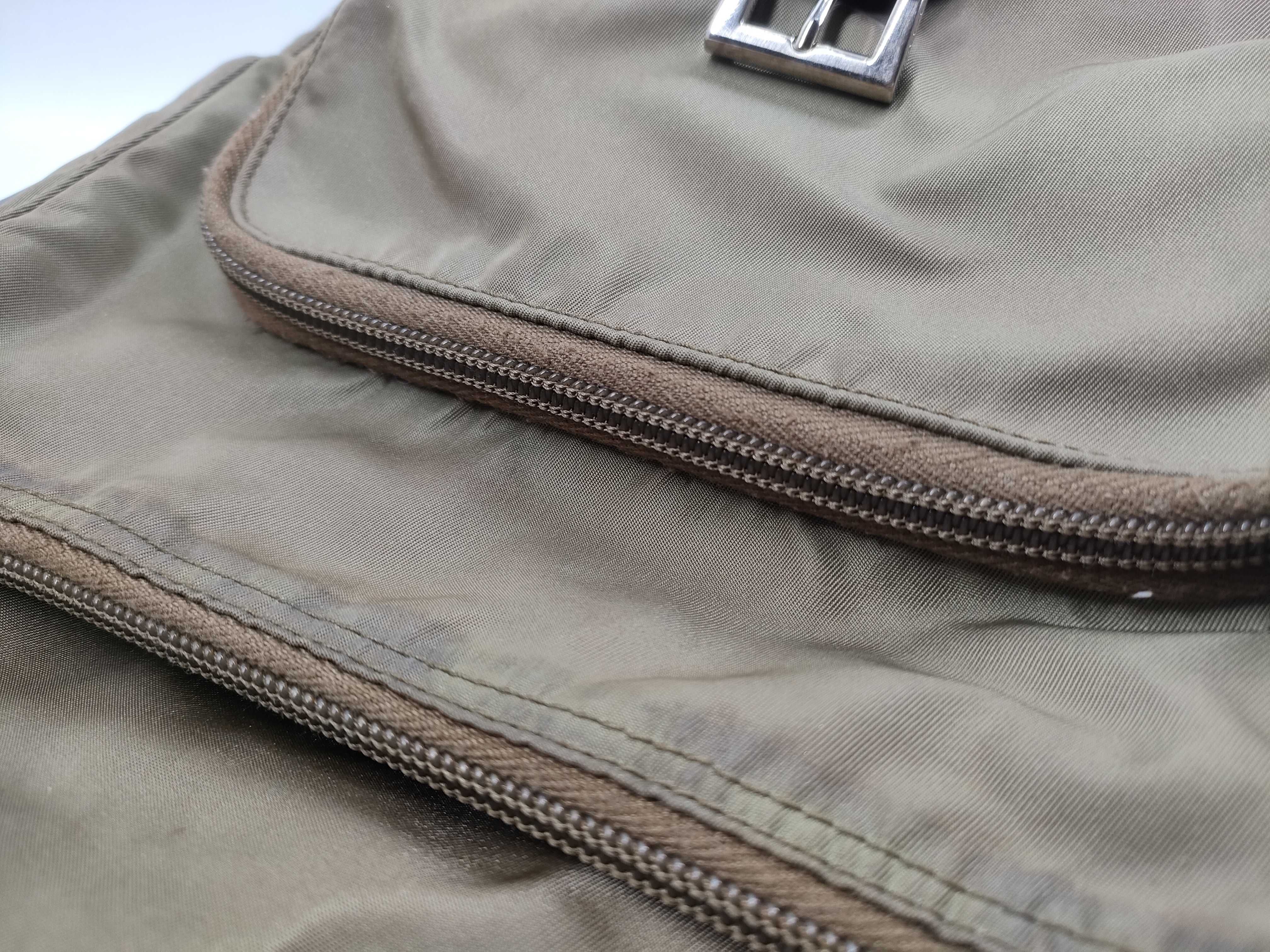 Nylon Triangle Plate Logo BT8994 Khaki Olive Shoulder Bag — view 11