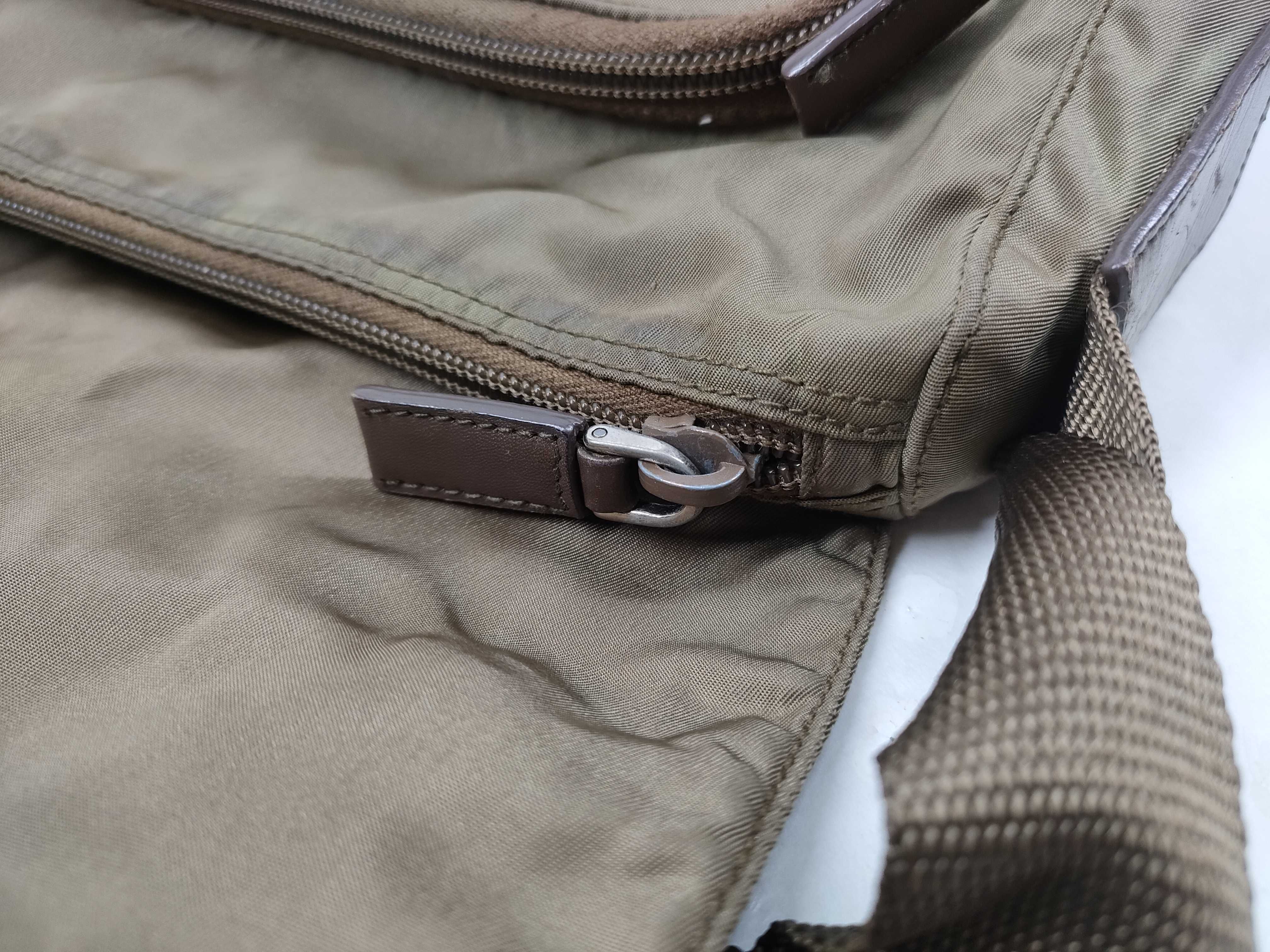Nylon Triangle Plate Logo BT8994 Khaki Olive Shoulder Bag — view 10