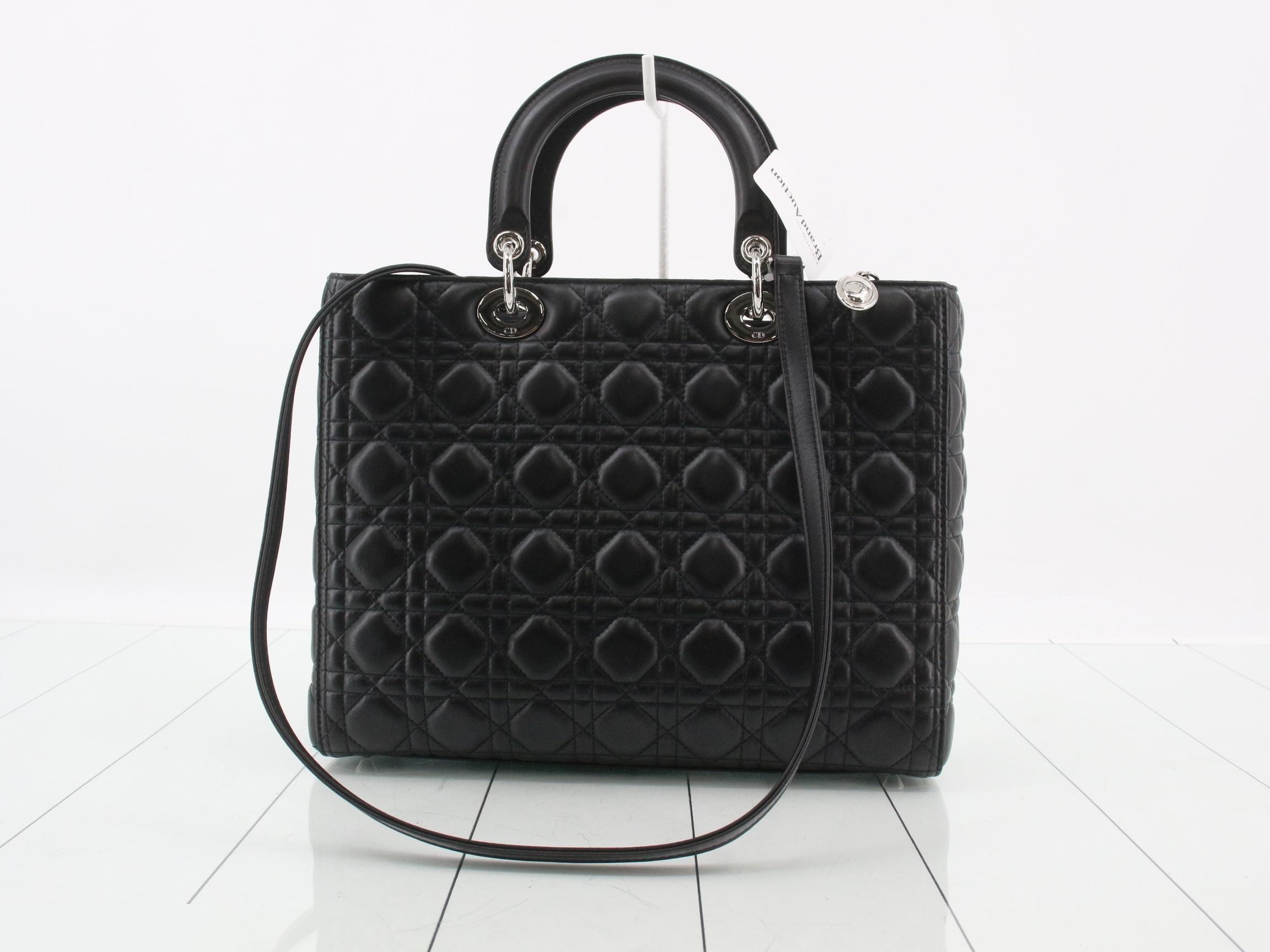 Lady Dior Large Cannage 2-Way Lambskin Black 32 x 25 x 12 cm — view 2