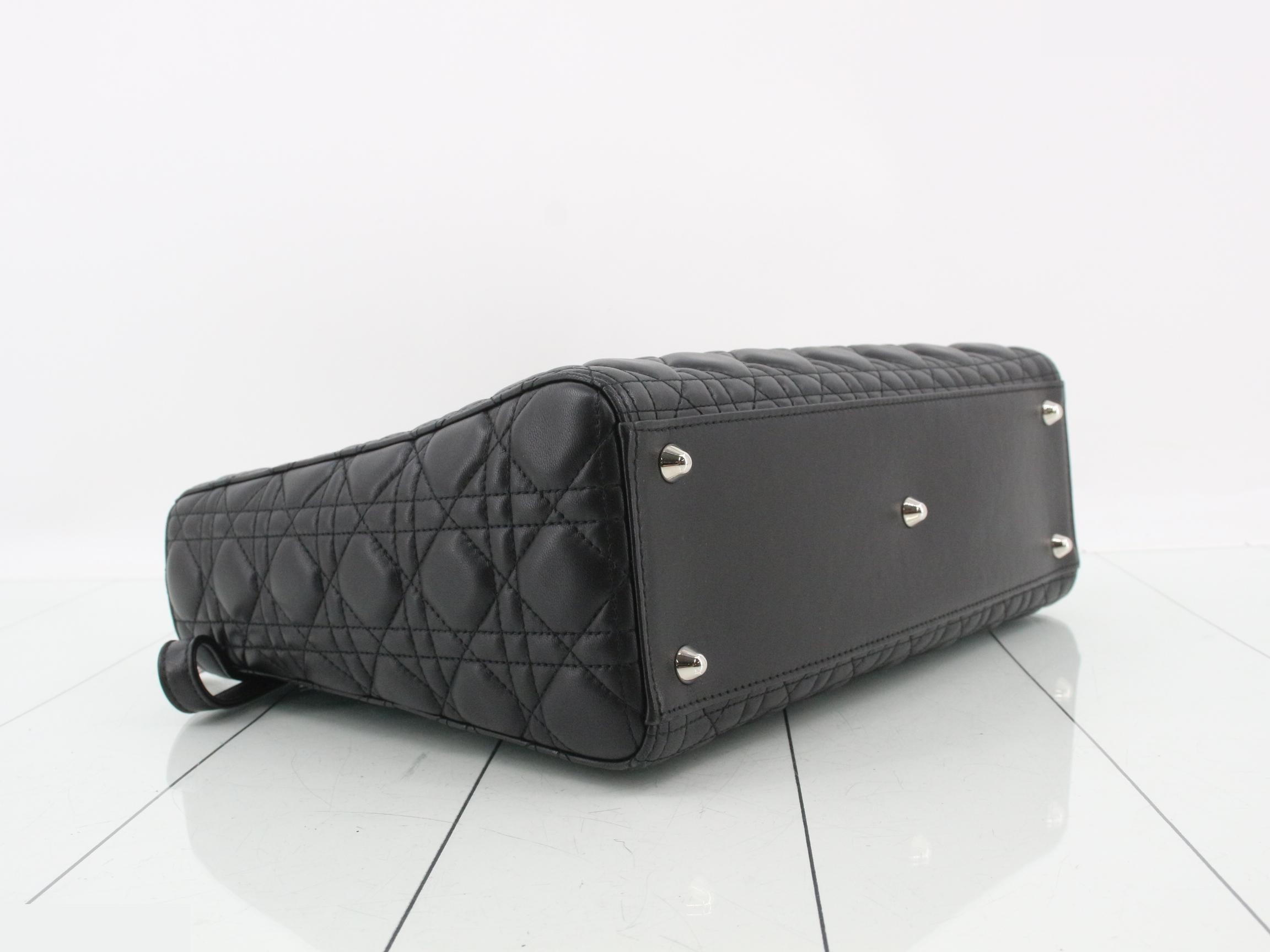 Lady Dior Large Cannage 2-Way Lambskin Black 32 x 25 x 12 cm — view 5