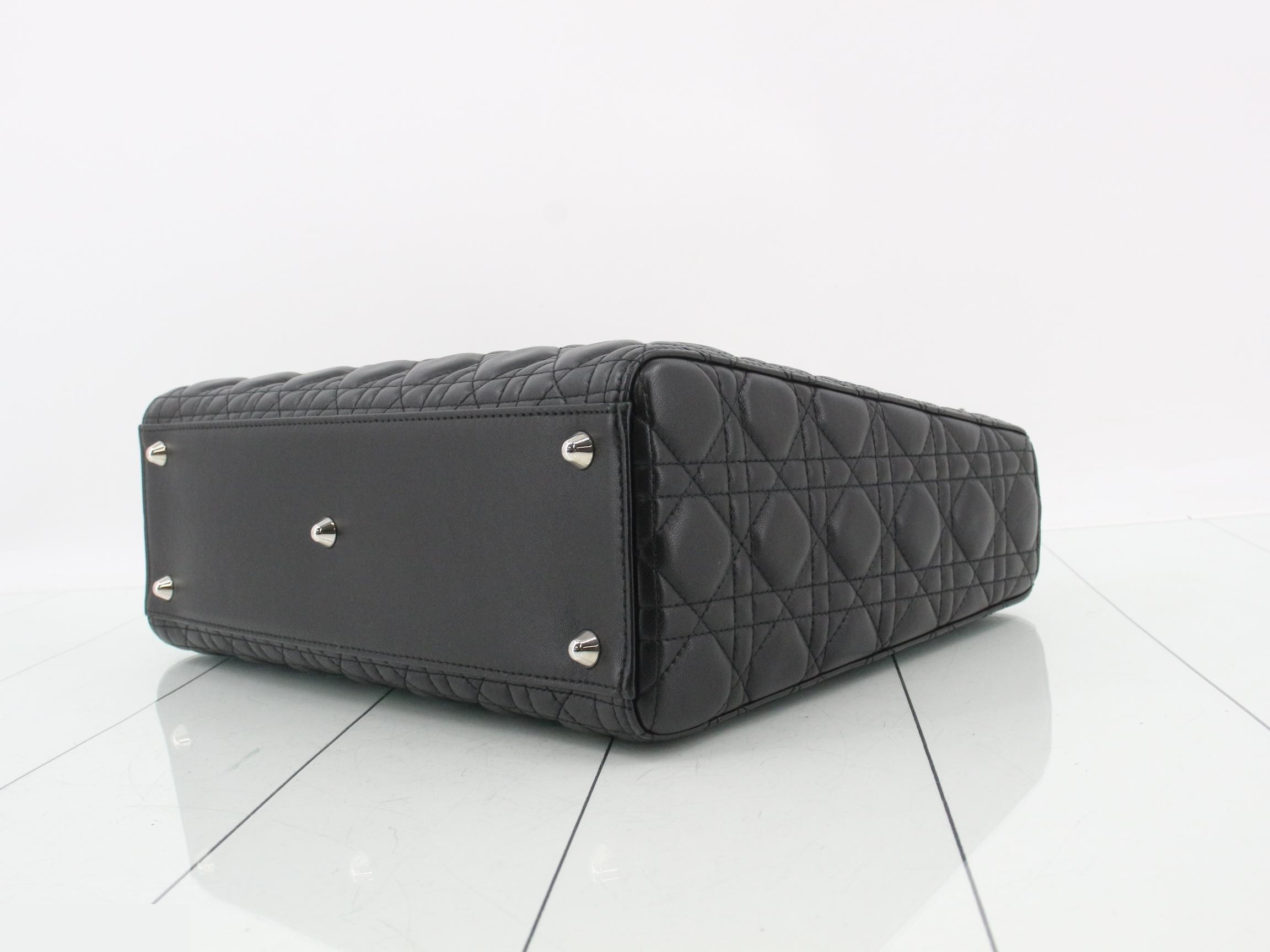 Lady Dior Large Cannage 2-Way Lambskin Black 32 x 25 x 12 cm — view 6