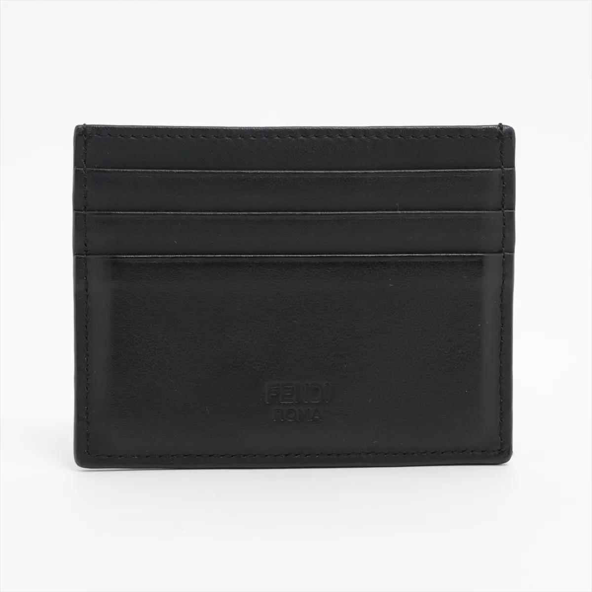 7M0227 Leather Card Case Black x Yellow Bugs Eye — view 2