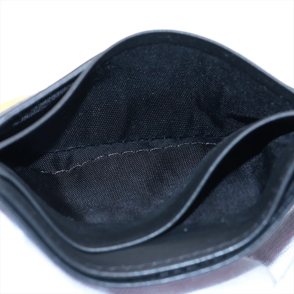 7M0227 Leather Card Case Black x Yellow Bugs Eye — view 4