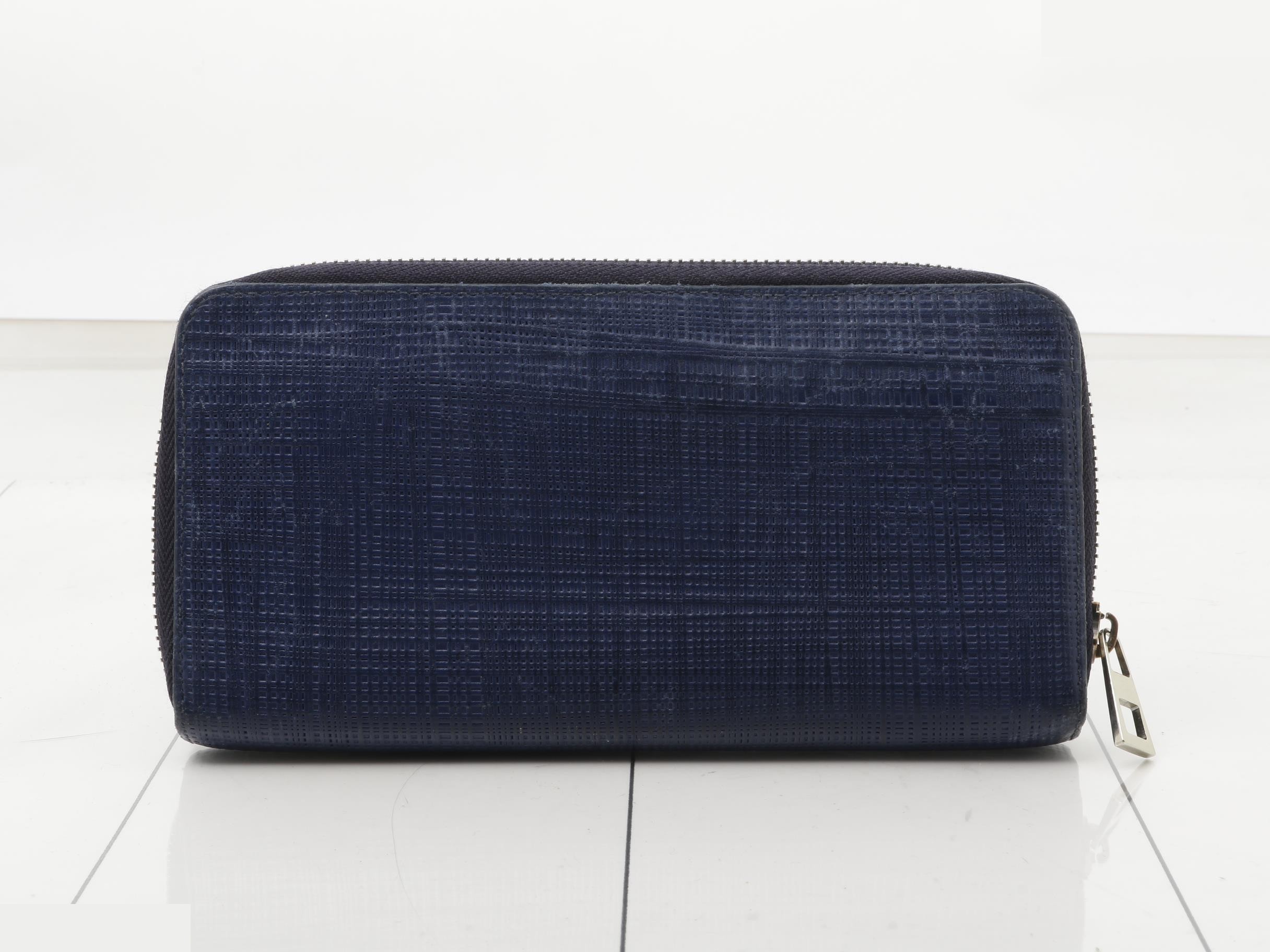 wallet, round zipper, navy — view 2