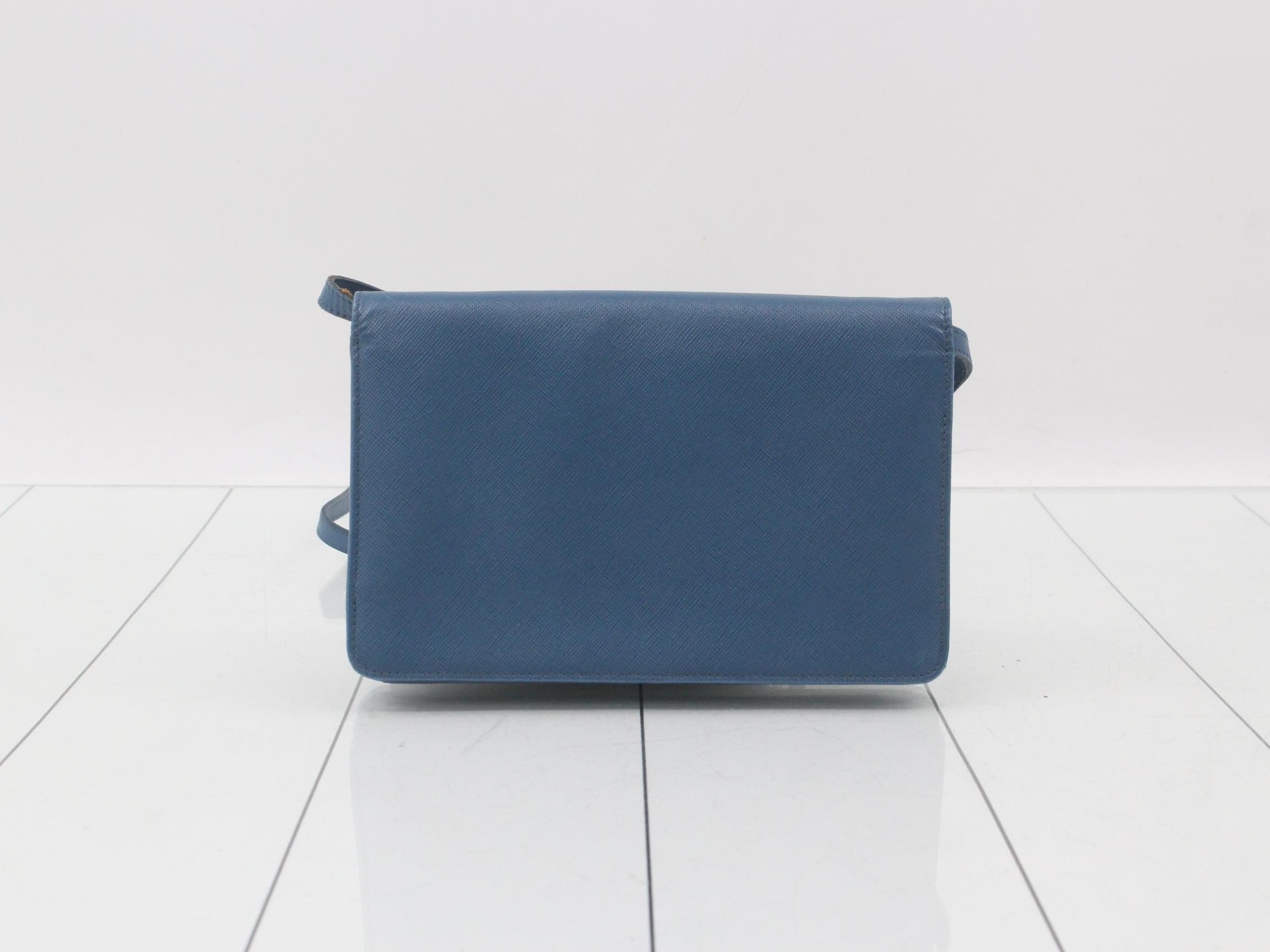 Other lines: Bags/Shoulder bags, Saffiano leather, Blue — view 2