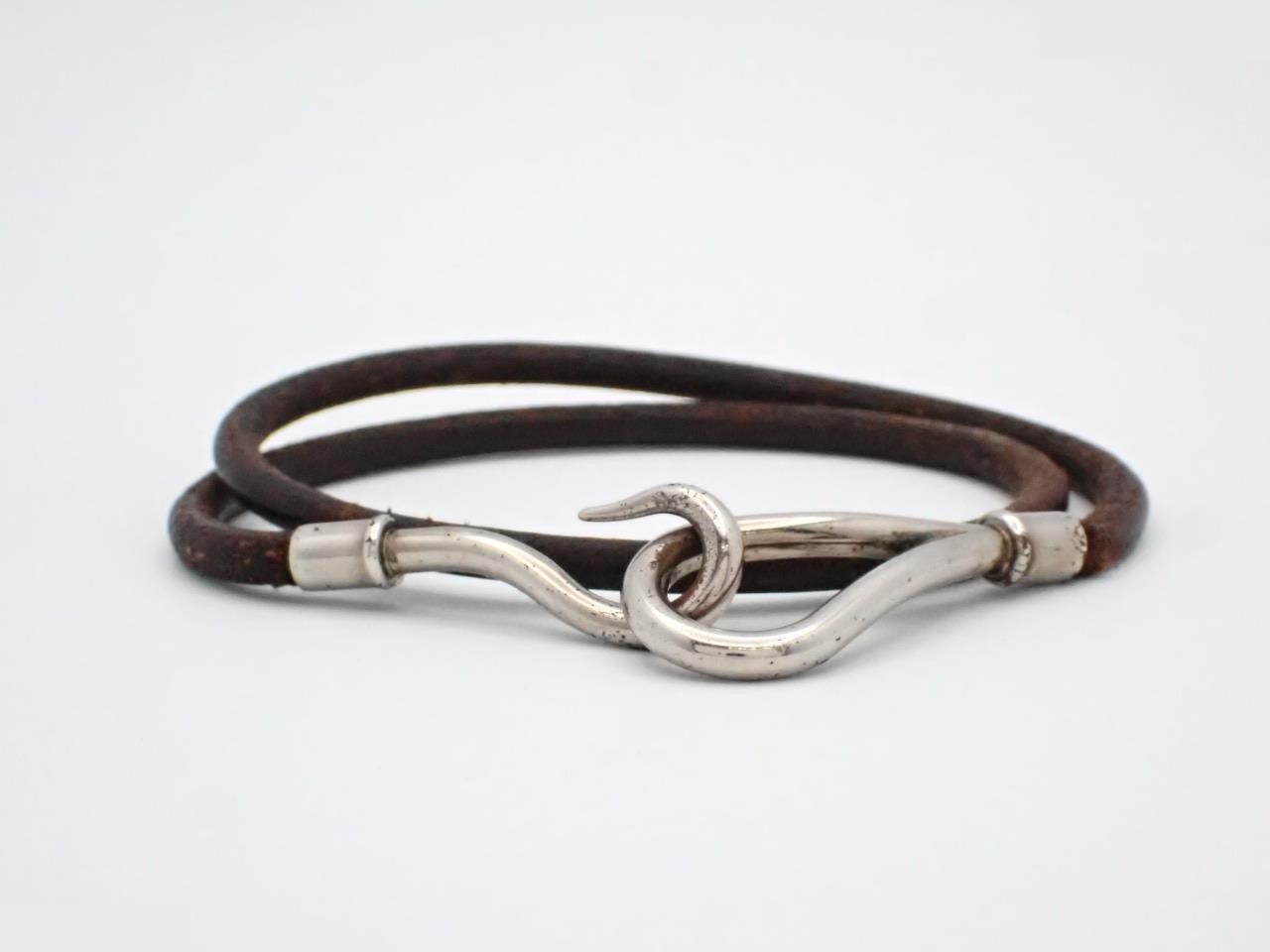 Jumbo double bracelet brown x silver arm circumference approx. 19cm