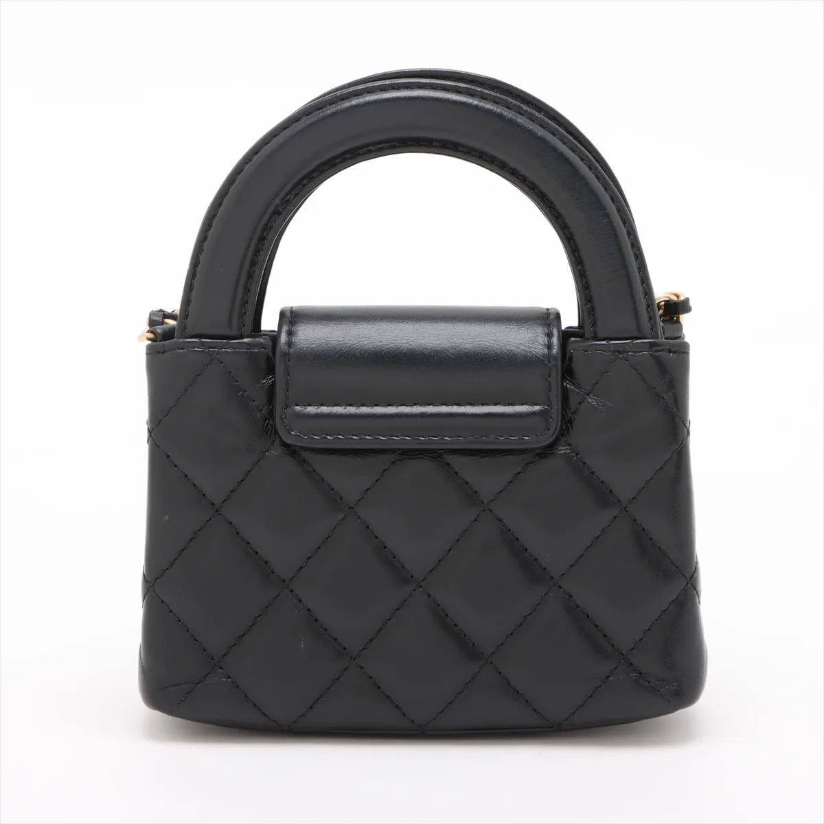 Matelasse Leather 2WAY Shoulder Bag Black Gold Hardware HCP8PL72 Random Serial AP3435 — view 2