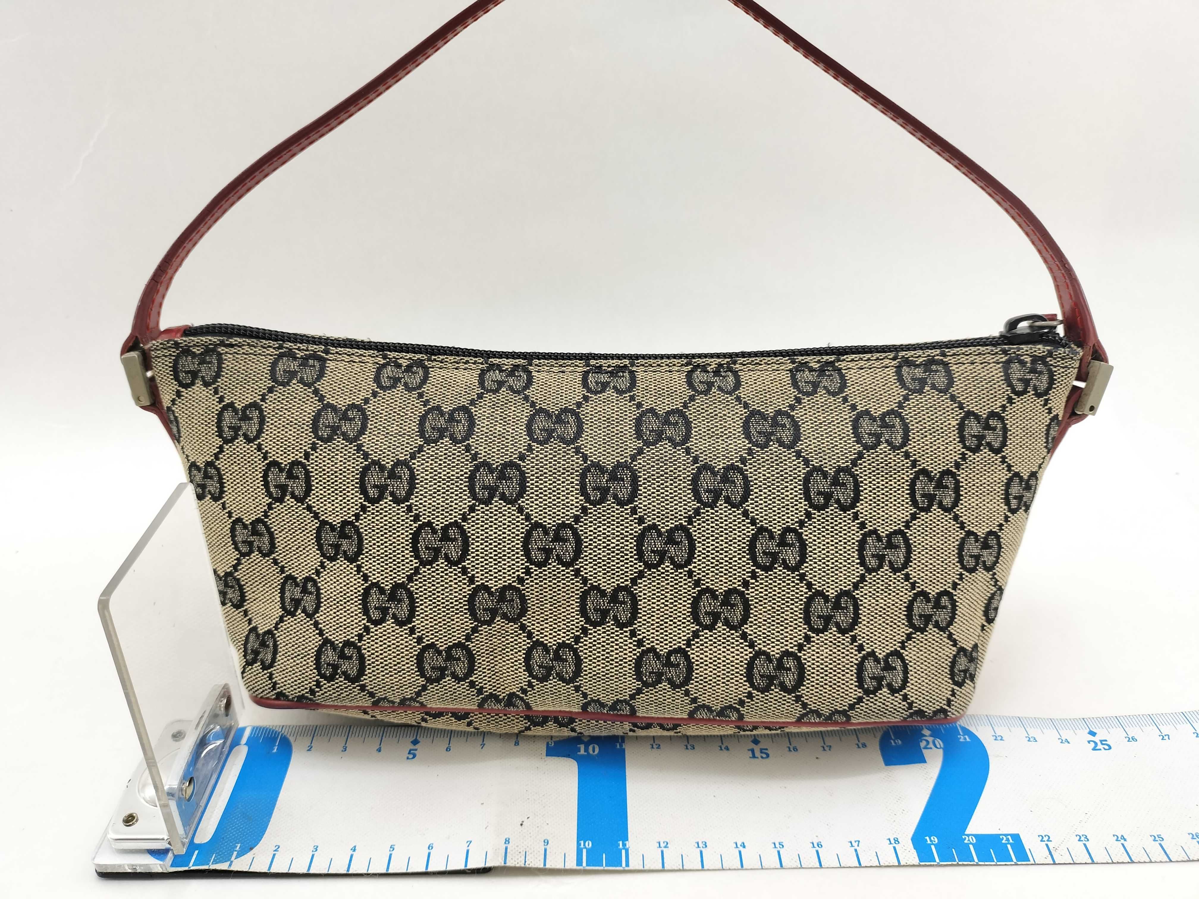 GG Canvas Accessory Pouch (039 1103) with Logo Plate and Hardware — view 2