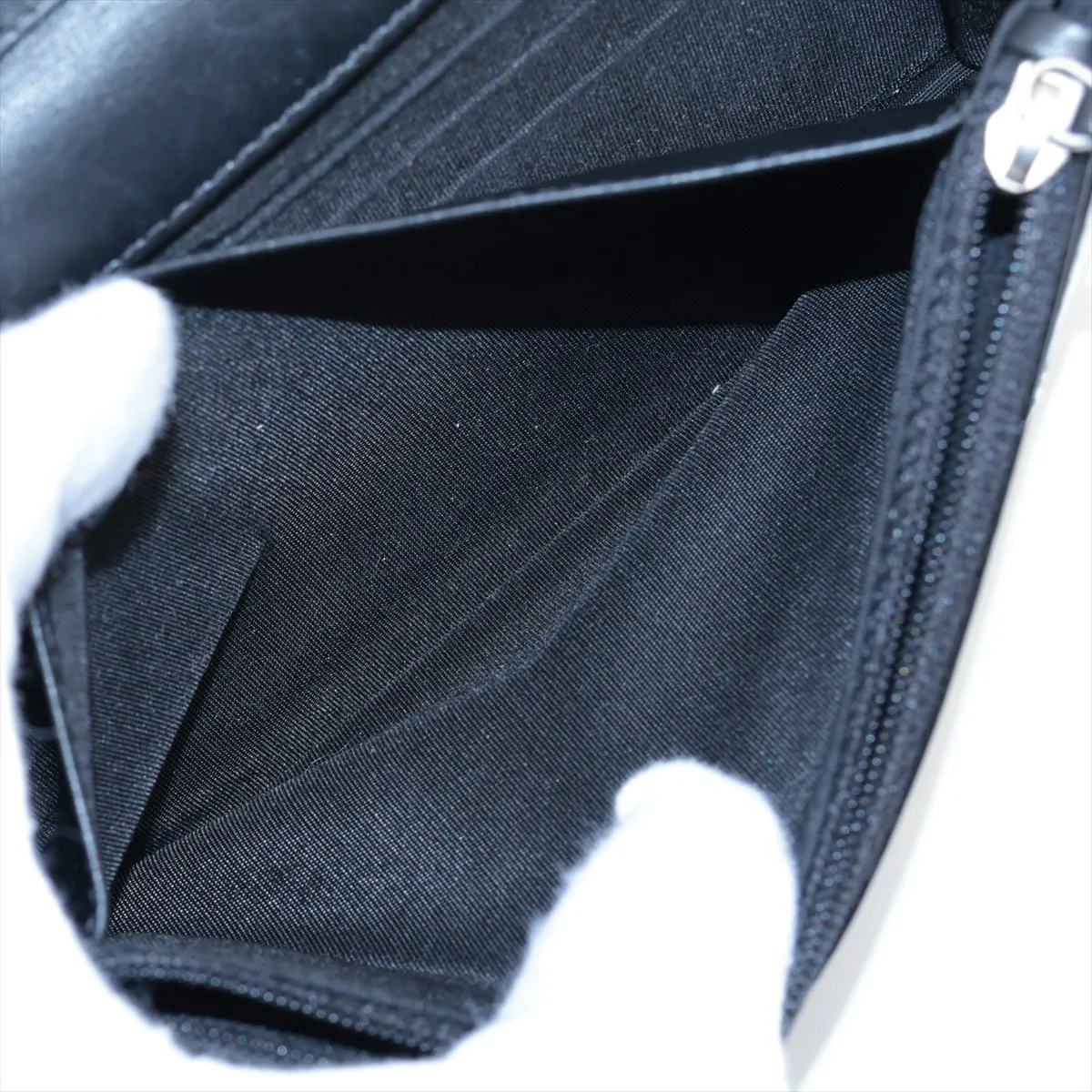 Matelasse Patent Leather Chain Wallet Black Silver Hardware 14684041 14th Series A48692 — view 7