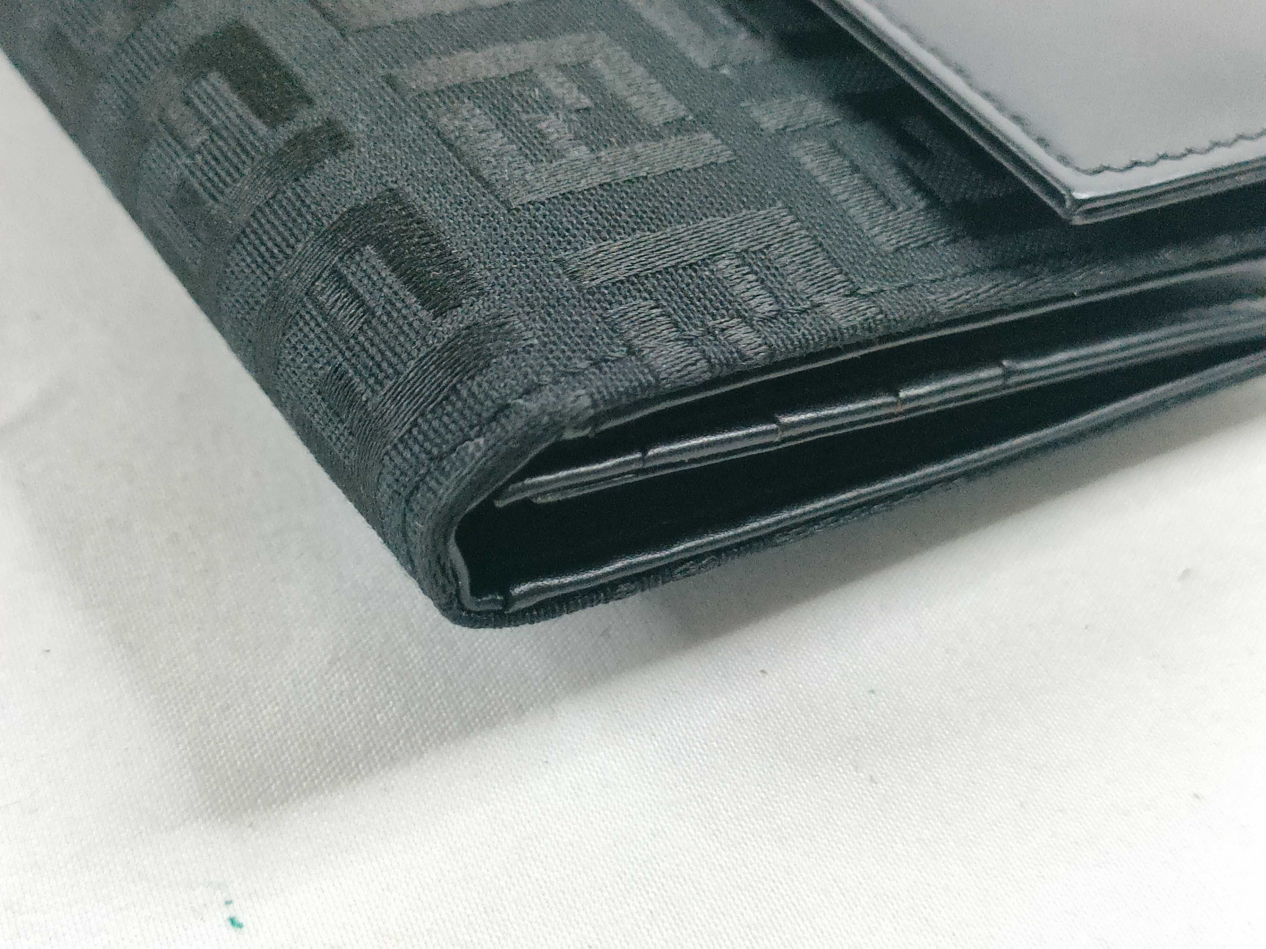 Zucca pattern bi-fold long wallet, silver hardware, canvas, brown, unused. — view 3