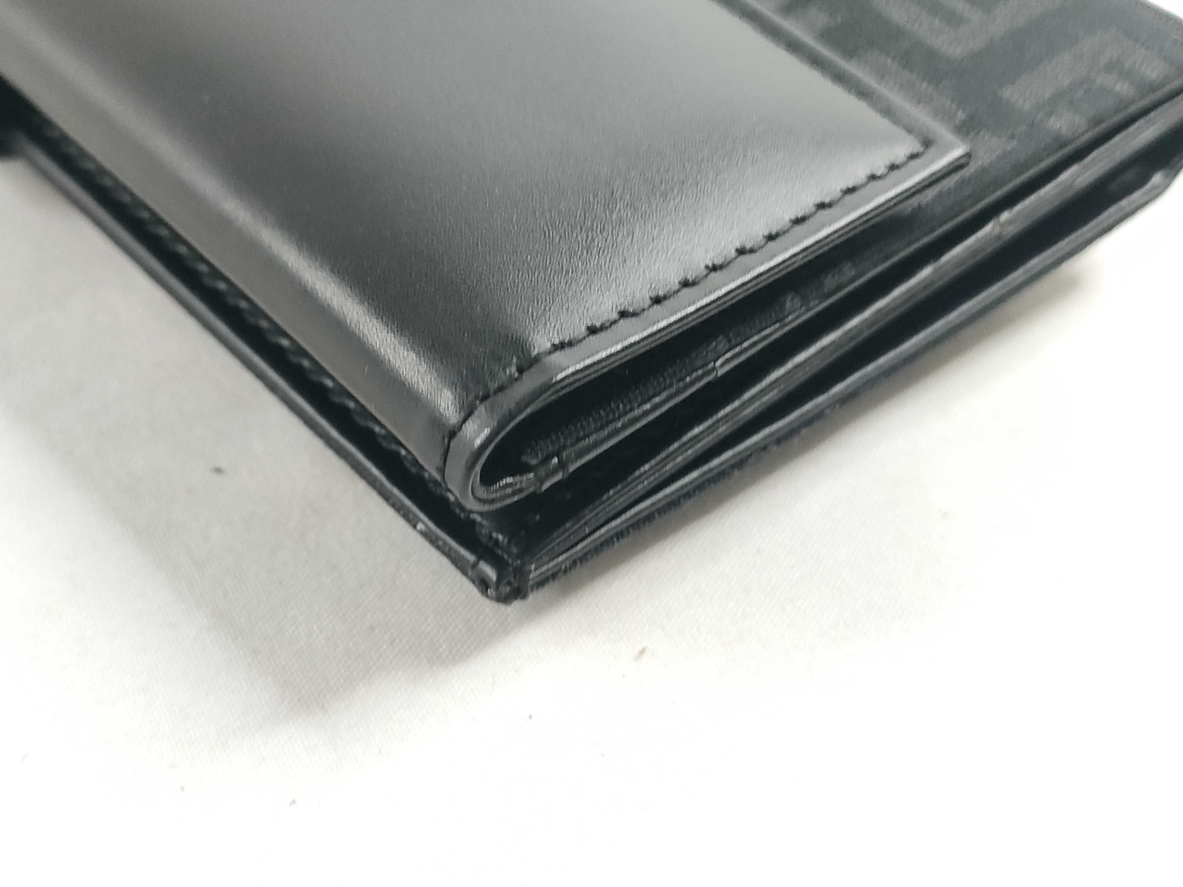 Zucca pattern bi-fold long wallet, silver hardware, canvas, brown, unused. — view 4