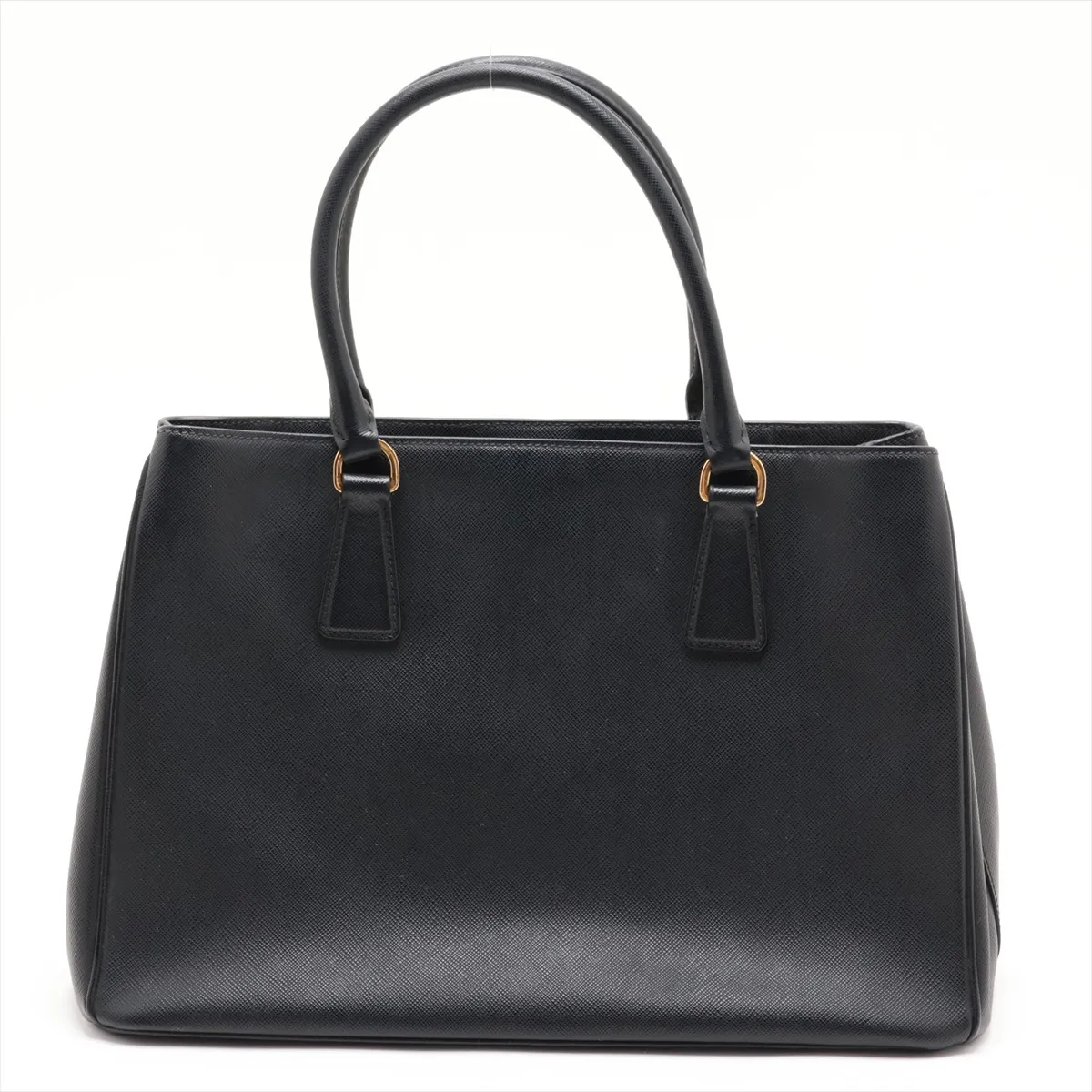 Saffiano Leather 2-Way Handbag, Black — view 2