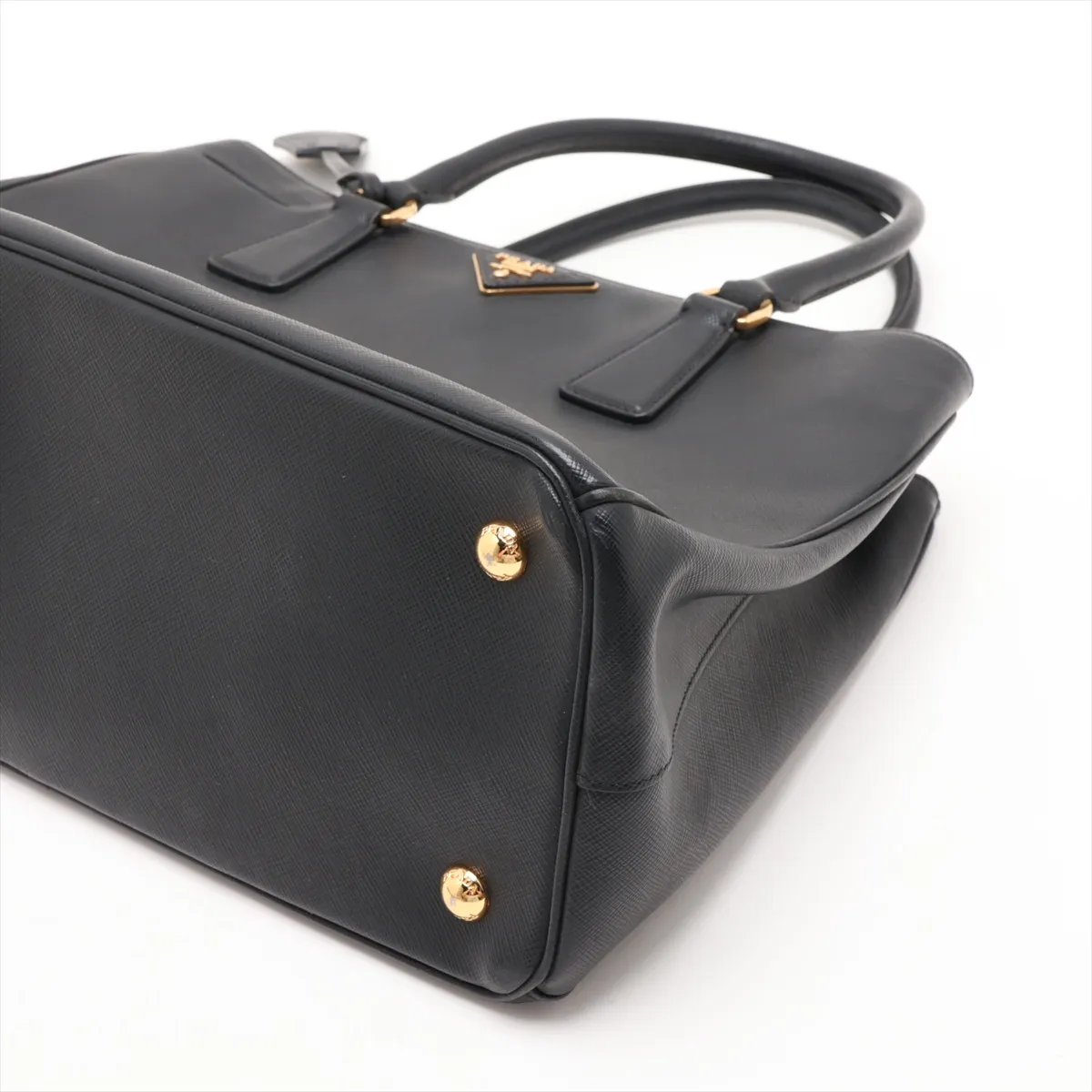 Saffiano Leather 2-Way Handbag, Black — view 3