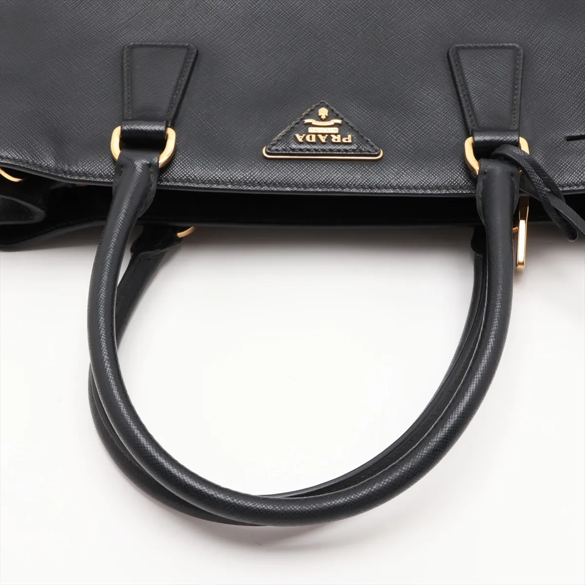 Saffiano Leather 2-Way Handbag, Black — view 5