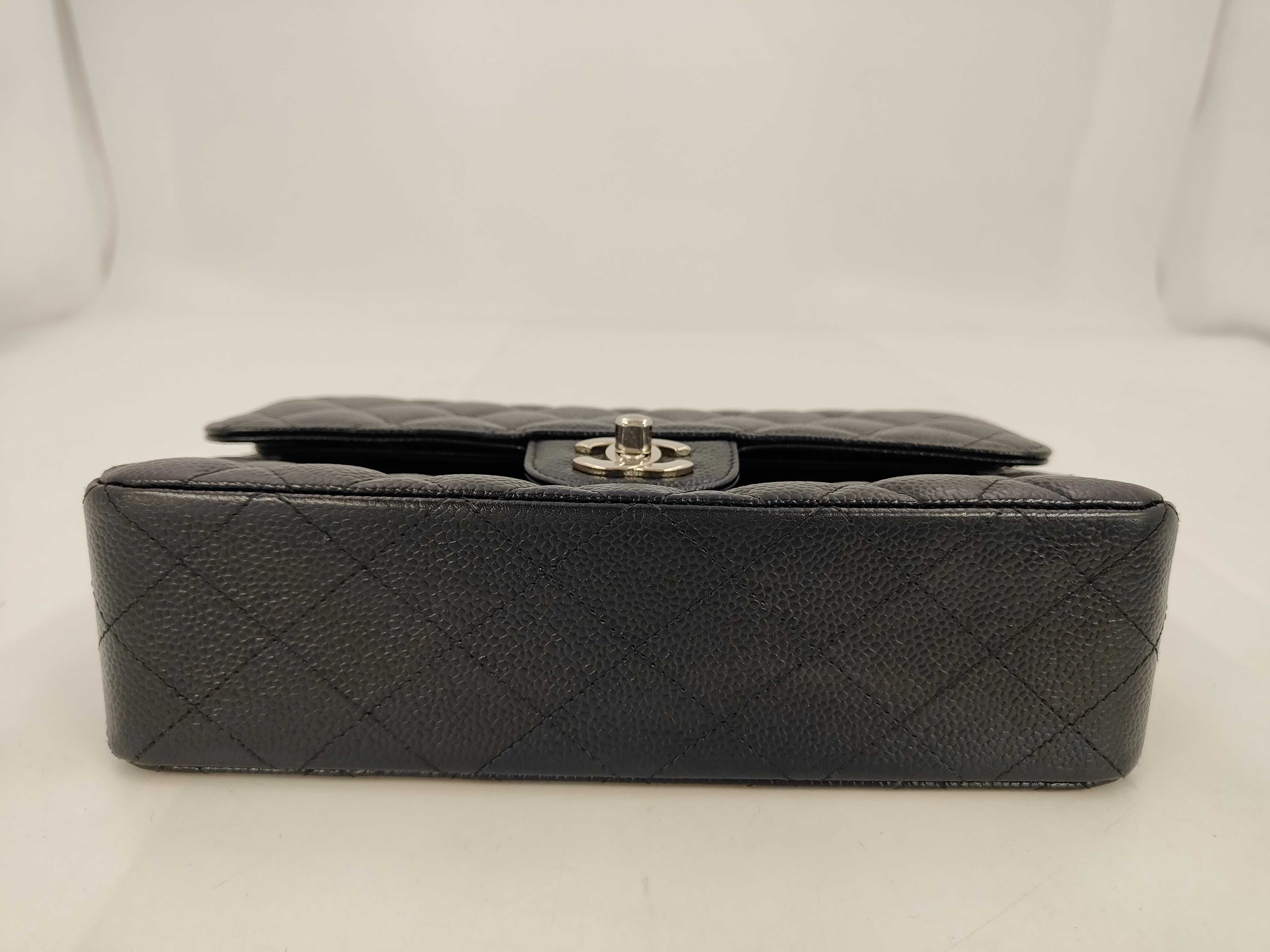 Double Flap CF Small Chain Bag Black Silver Buckle Shoulder Bag — view 3