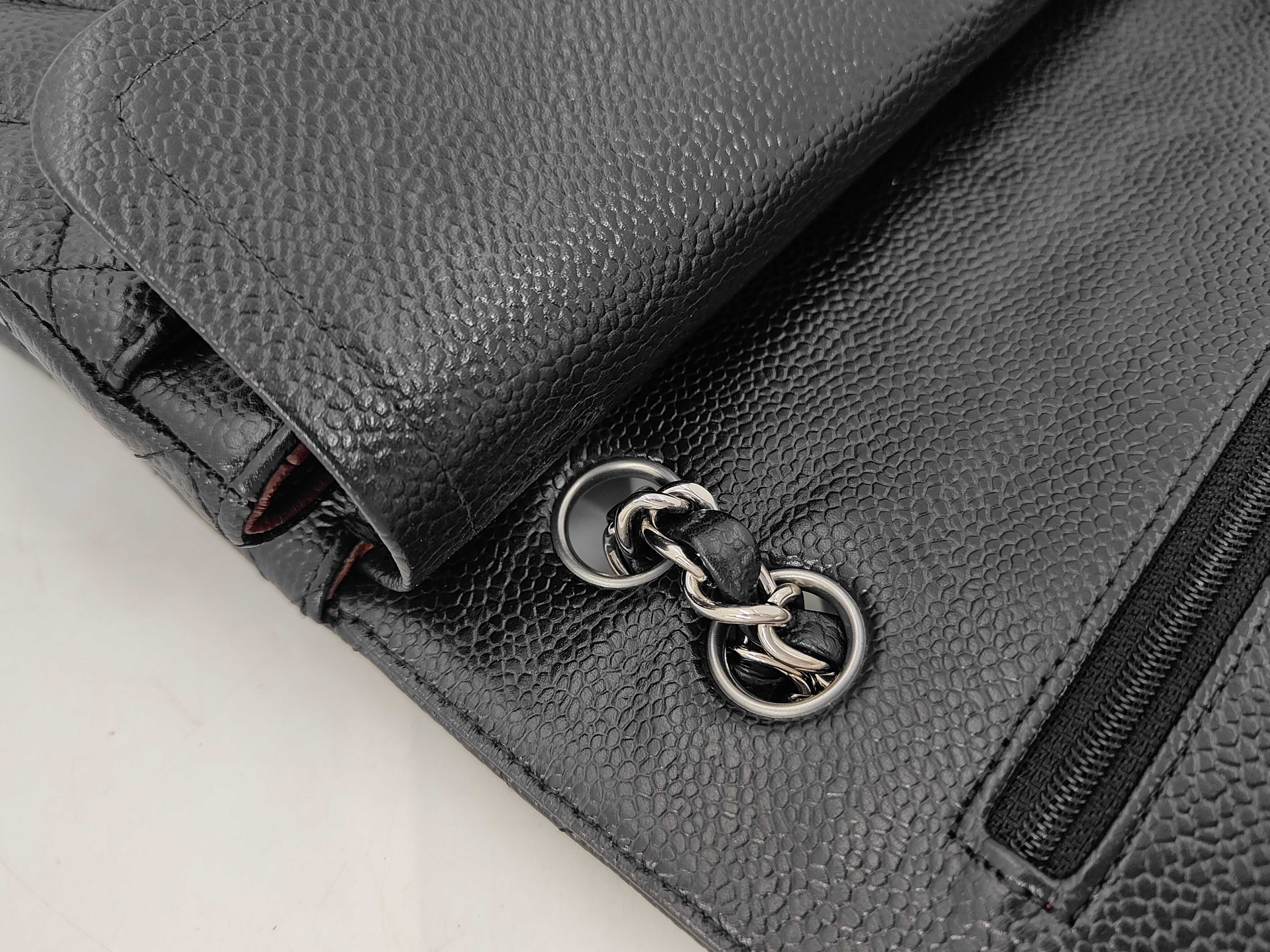 Double Flap CF Small Chain Bag Black Silver Buckle Shoulder Bag — view 7