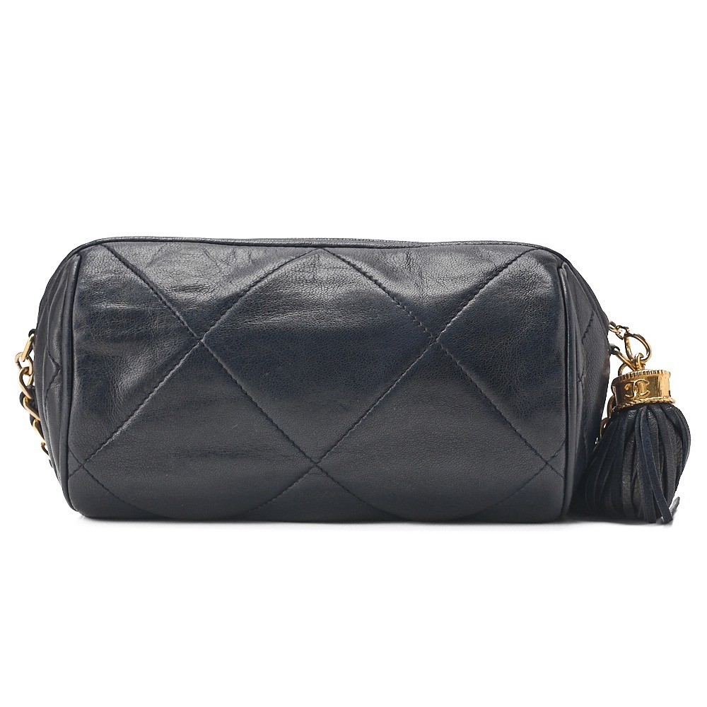 lambskin Coco Mark cylindrical fringe chain shoulder bag — view 4