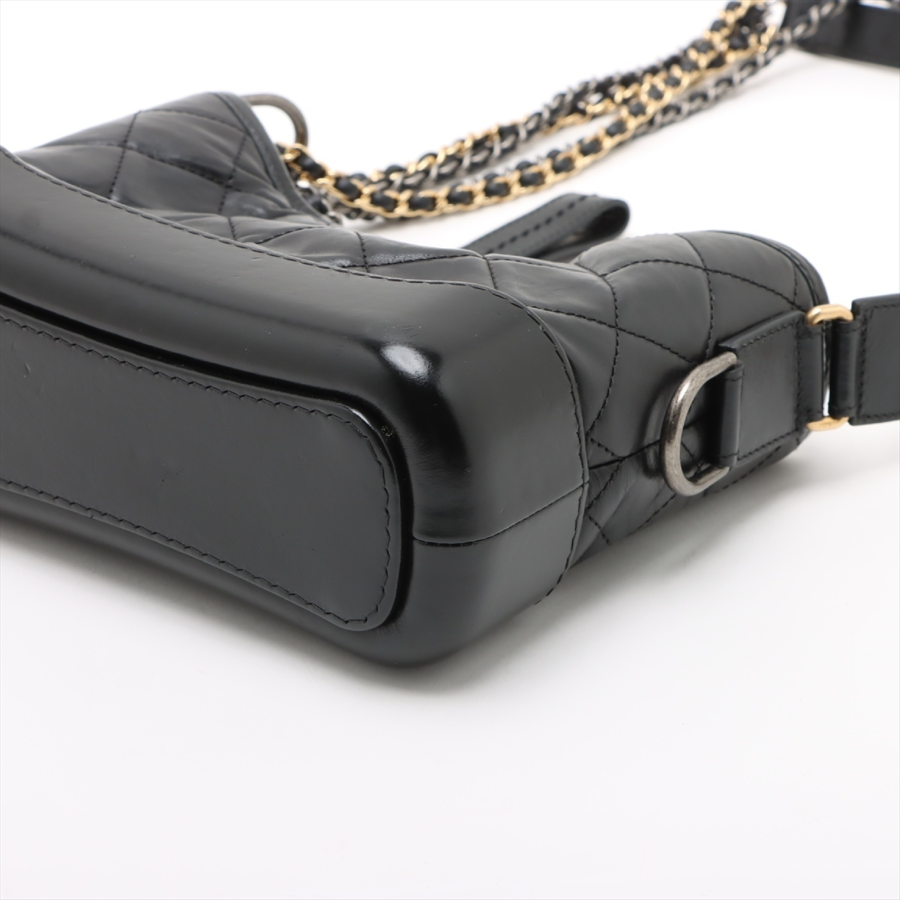 Gabrielle de Chanel Vintage Calfskin Chain Shoulder Bag, Black with Gold and Silver Hardware, 26523413 (Serial Number 26) — view 3