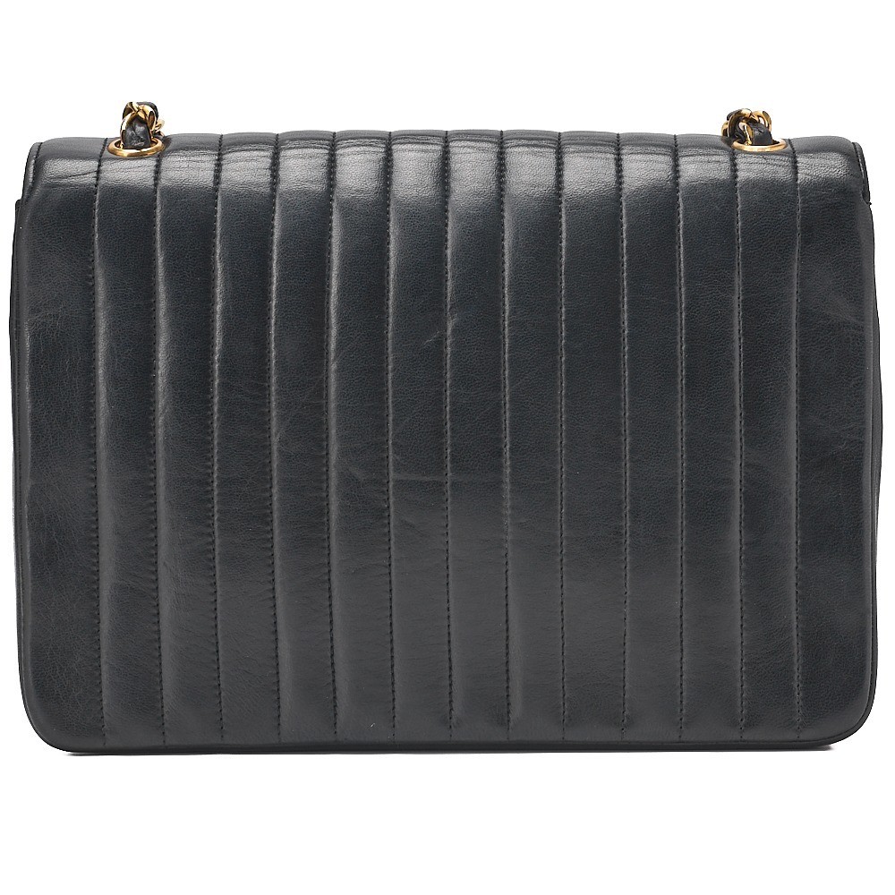 Lambskin Mademoiselle Circle Coco Chain Shoulder Bag, Black — view 2