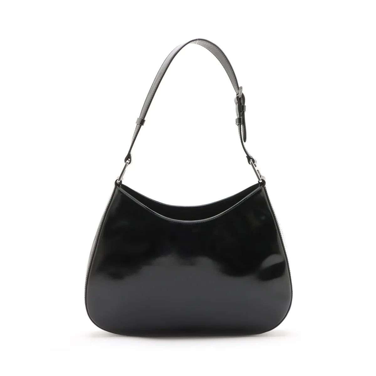 Cleo Leather Shoulder Bag, Black — view 2