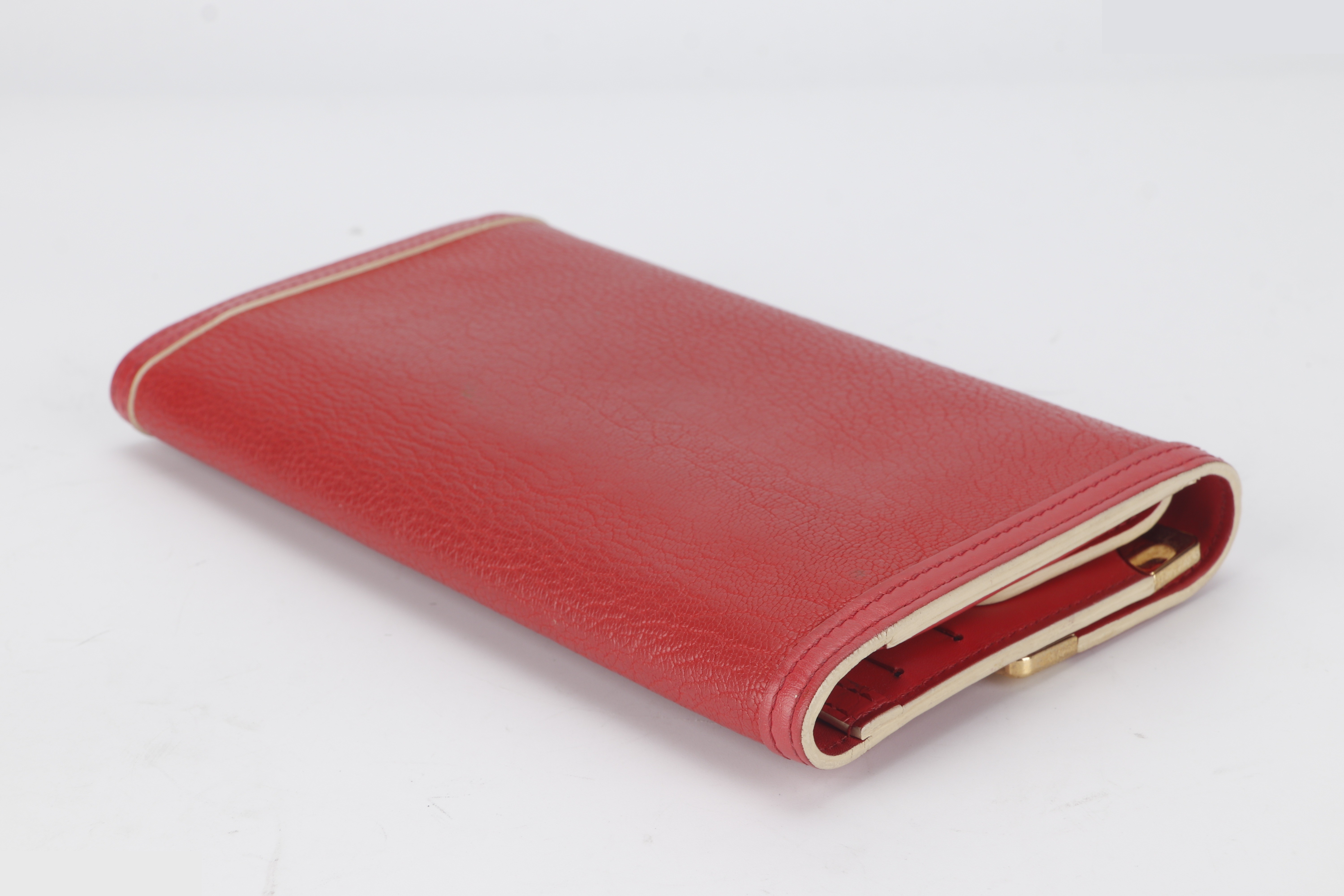 SARAH WALLET RED CALFSKIN GHW — view 4