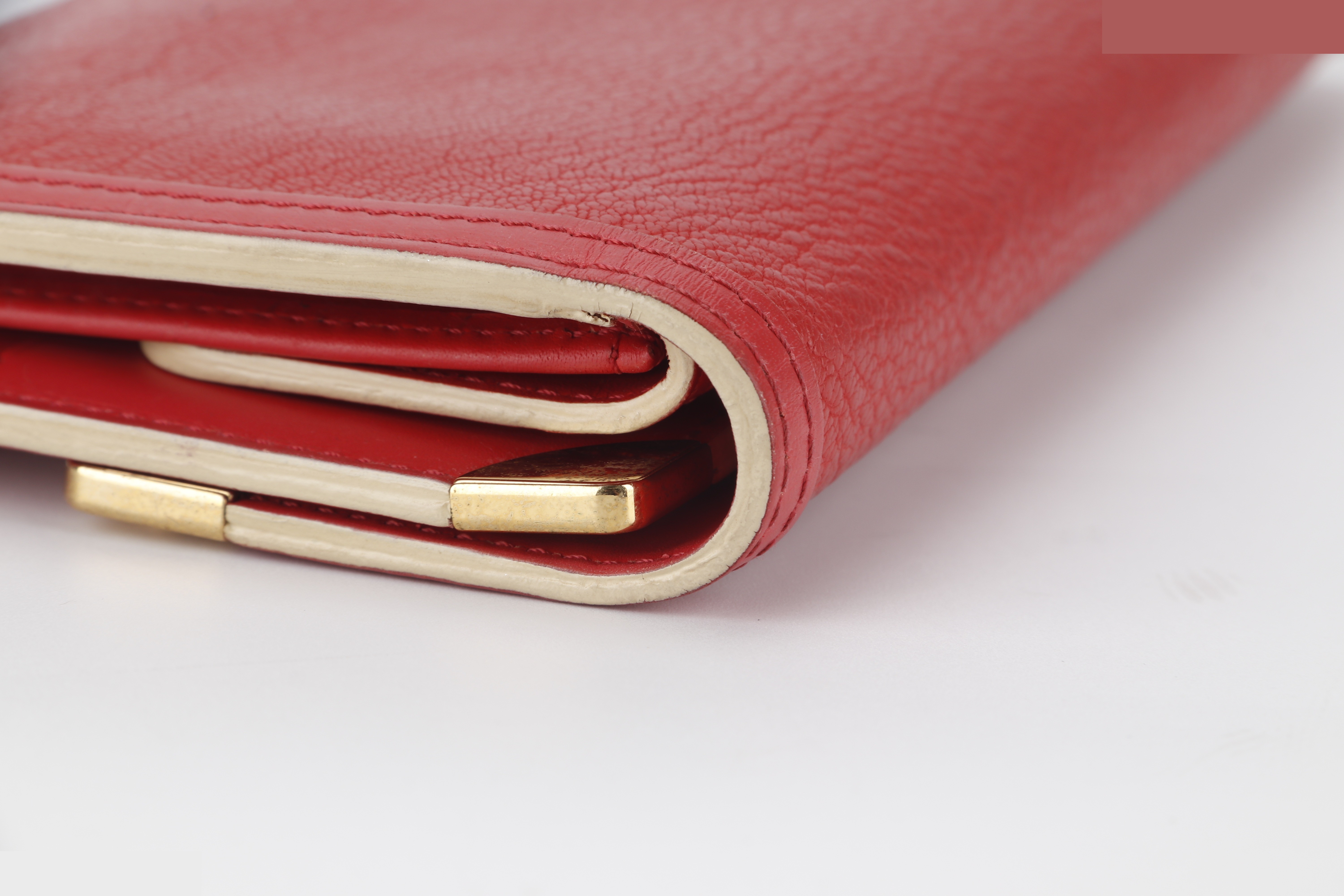 SARAH WALLET RED CALFSKIN GHW — view 5