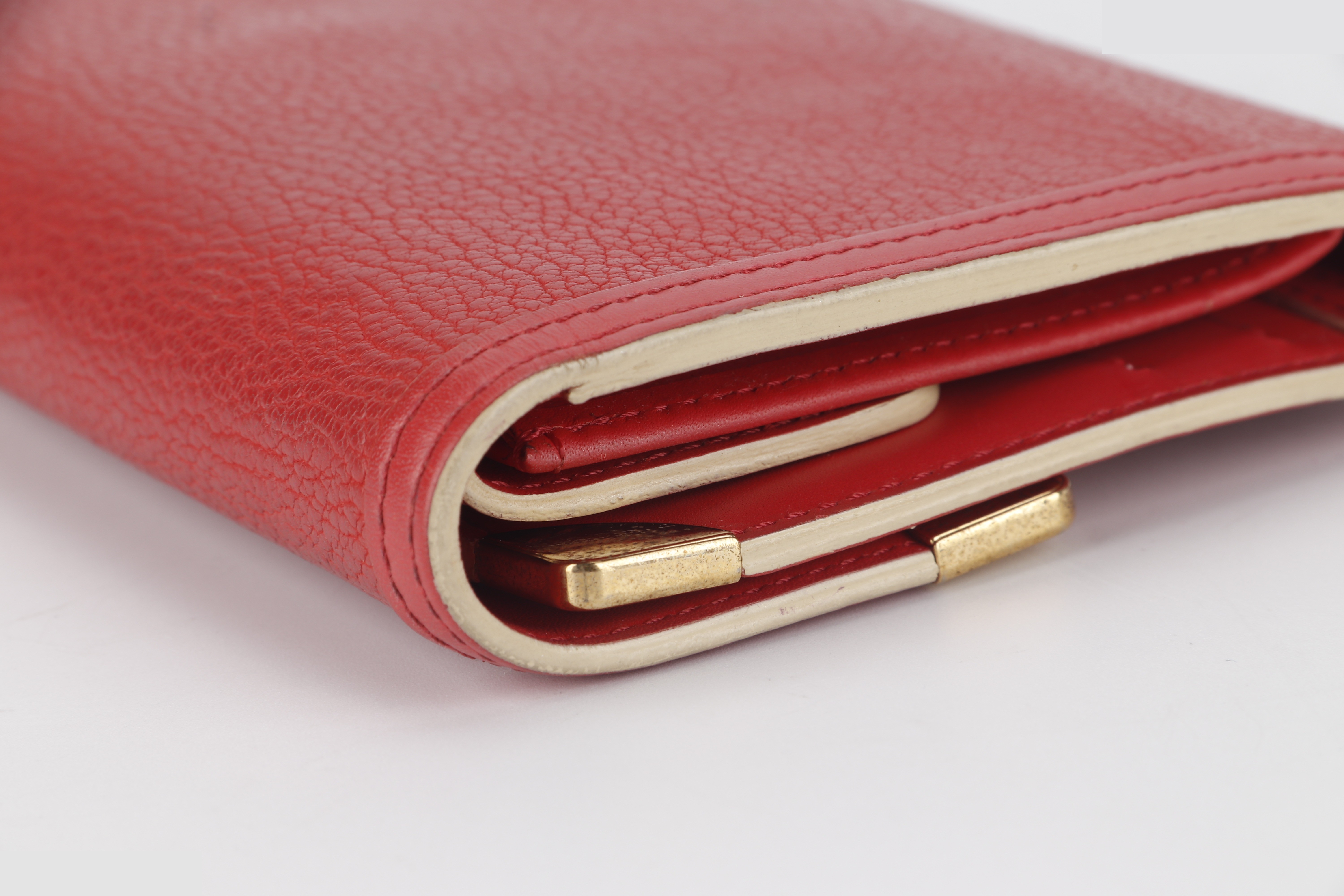 SARAH WALLET RED CALFSKIN GHW — view 6