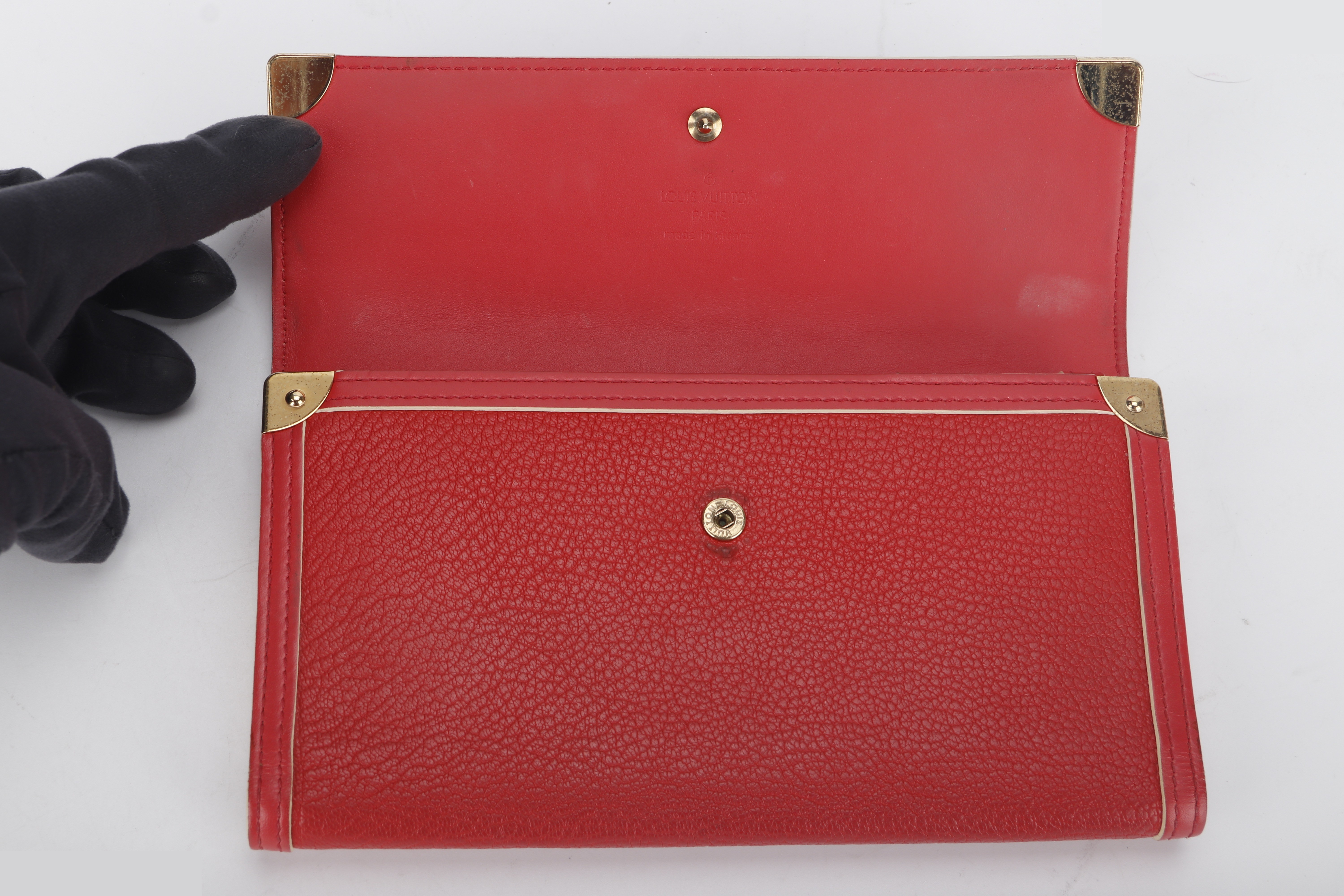 SARAH WALLET RED CALFSKIN GHW — view 7
