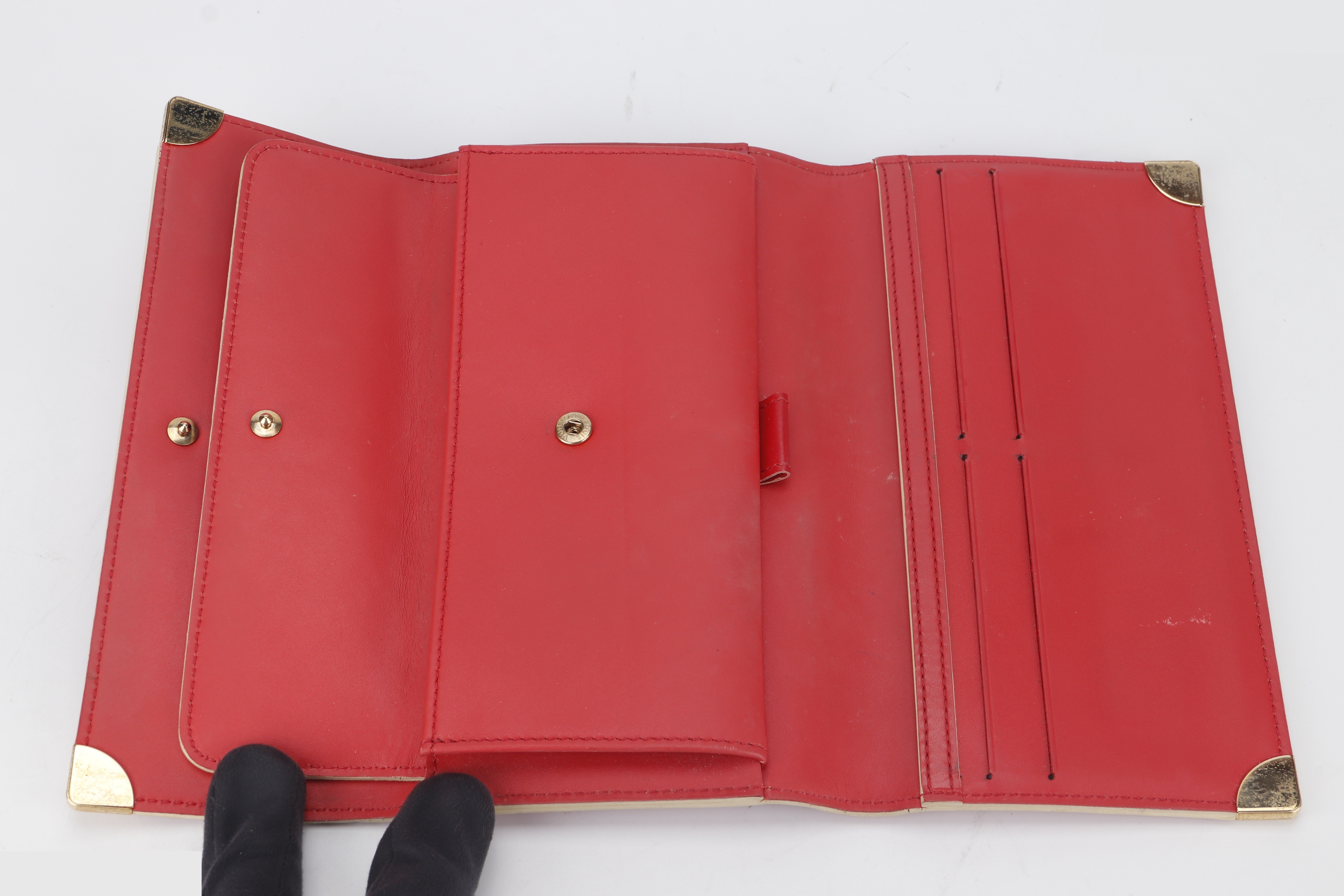 SARAH WALLET RED CALFSKIN GHW — view 9