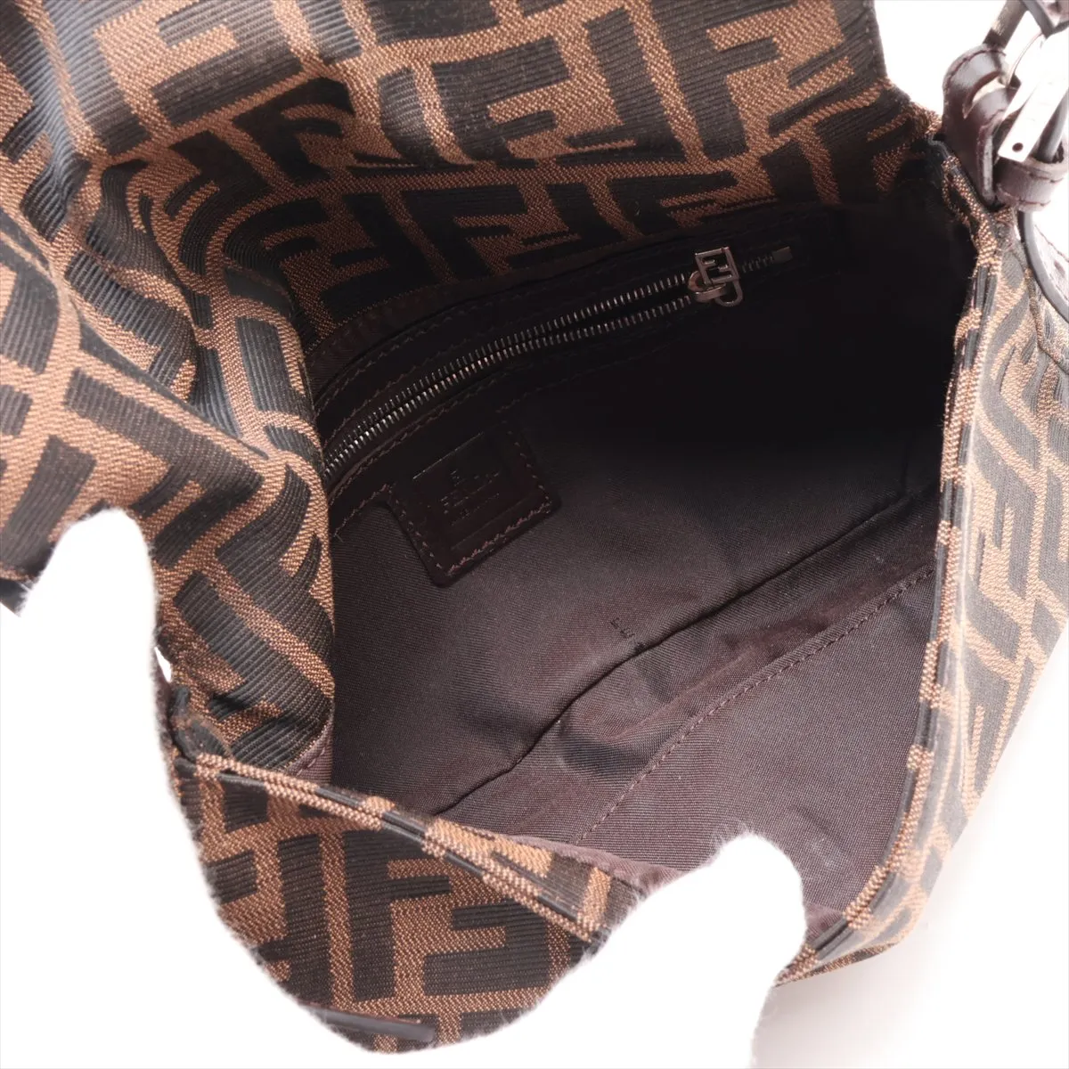 Zucca Mamma Bucket 26424 Canvas x Leather Shoulder Bag Brown — view 7