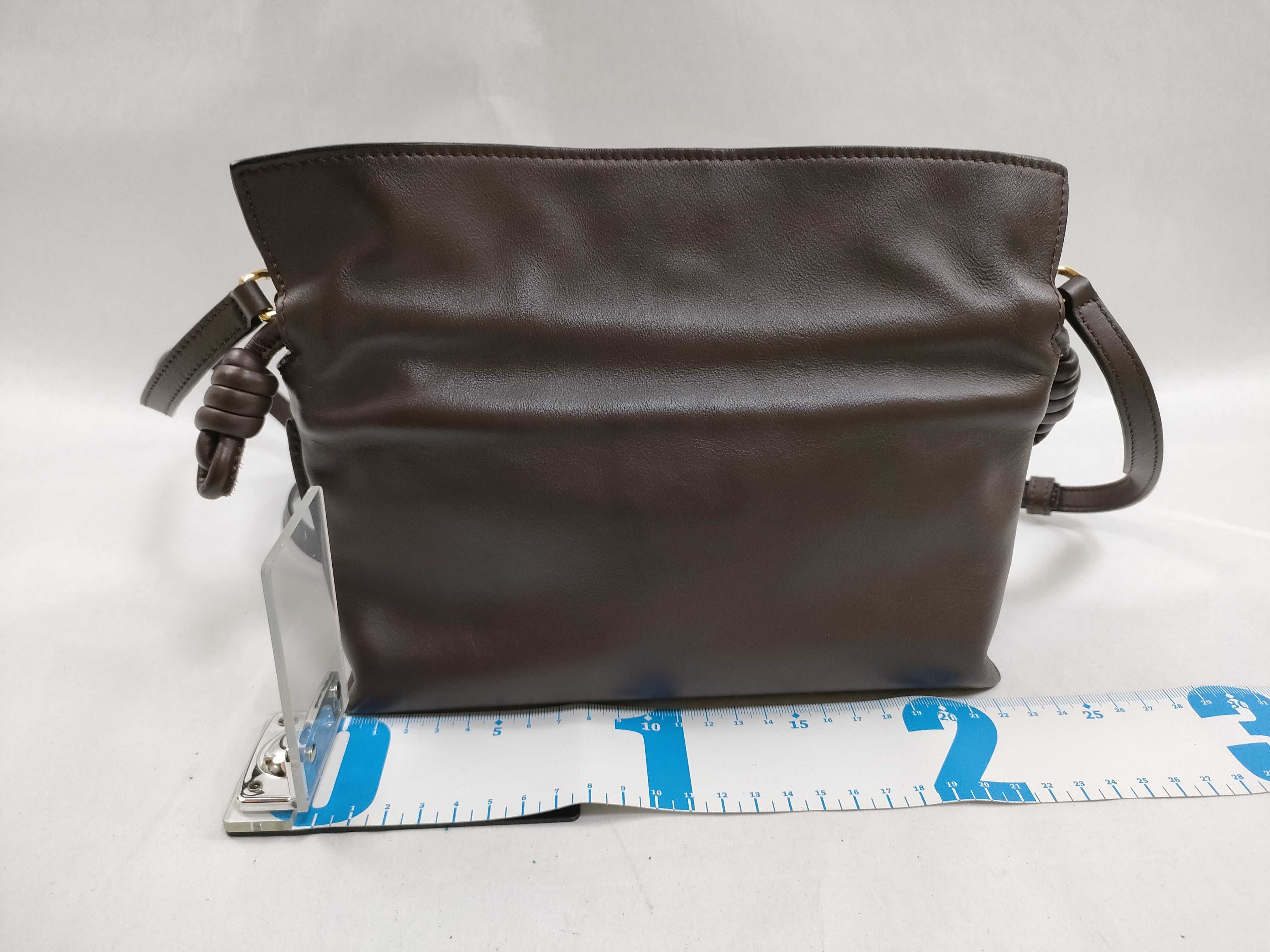 Flamenco Clutch Mini Brown Leather. Accessories: Dust bag, shoulder strap, shoulder bag. — view 2