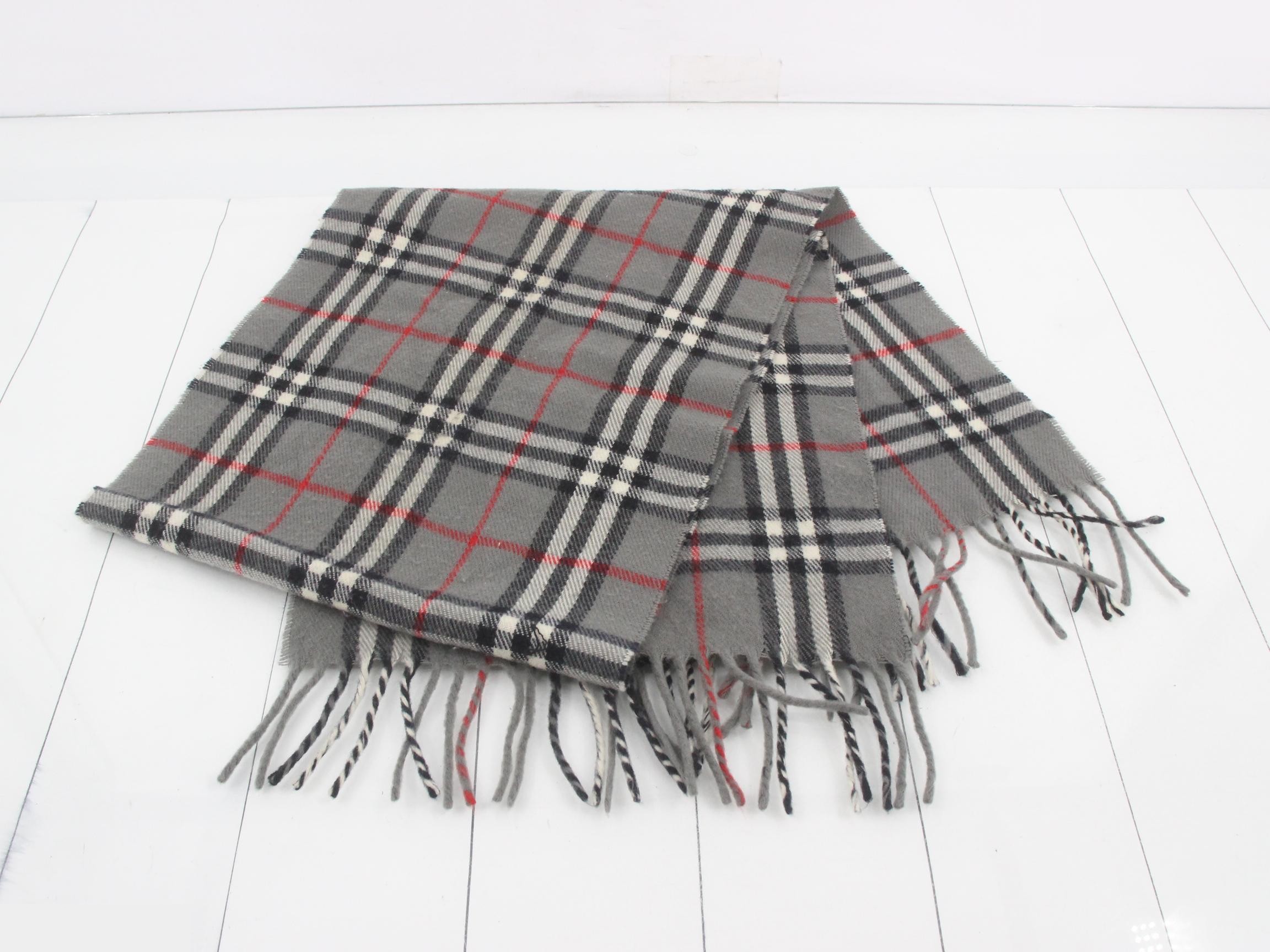 Nova Check Scarf, Gray, 100% Wool — view 3