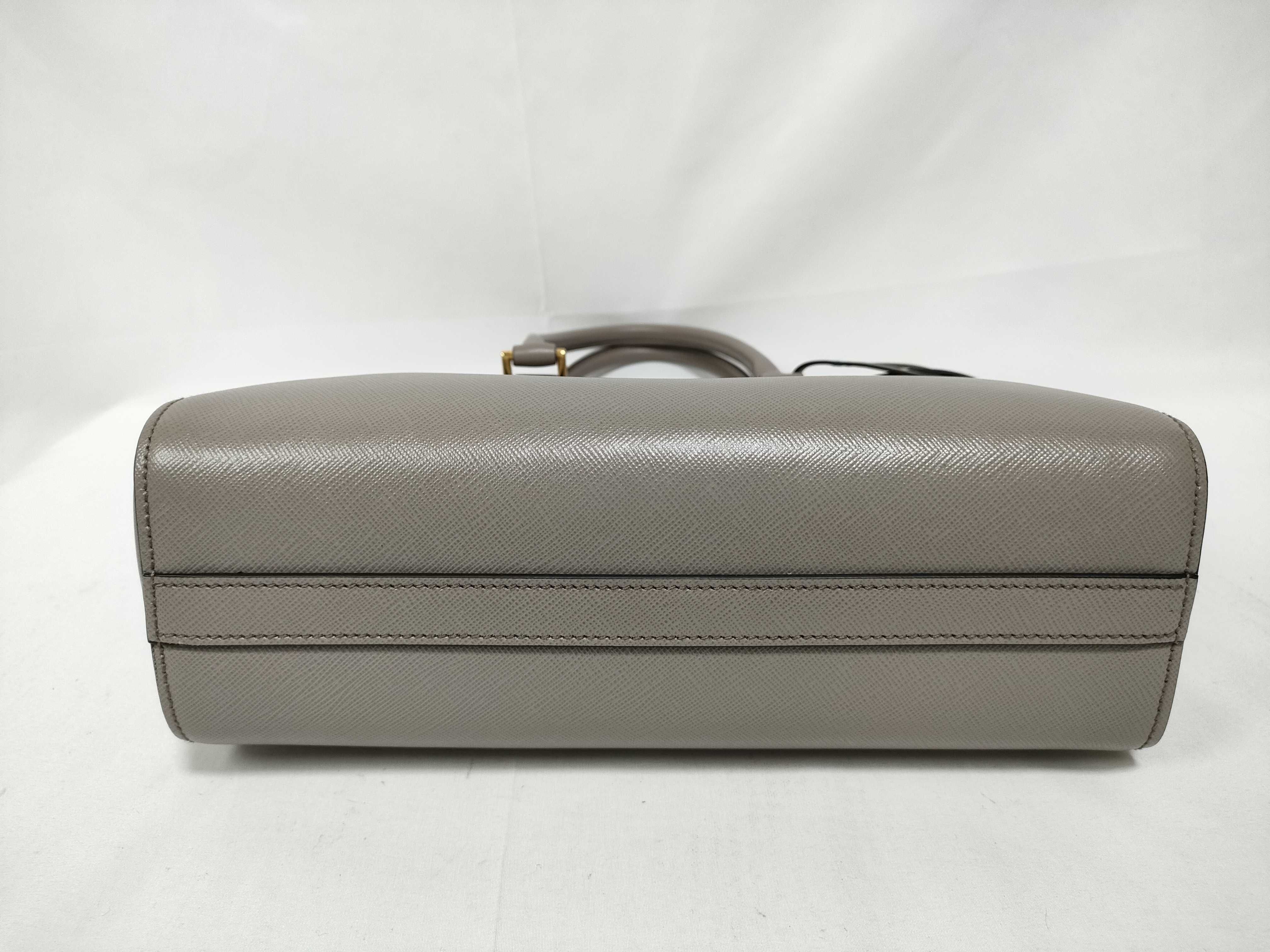 Saffiano Leather 2-Way Handbag, Gray, 1BA113 Handbag — view 3