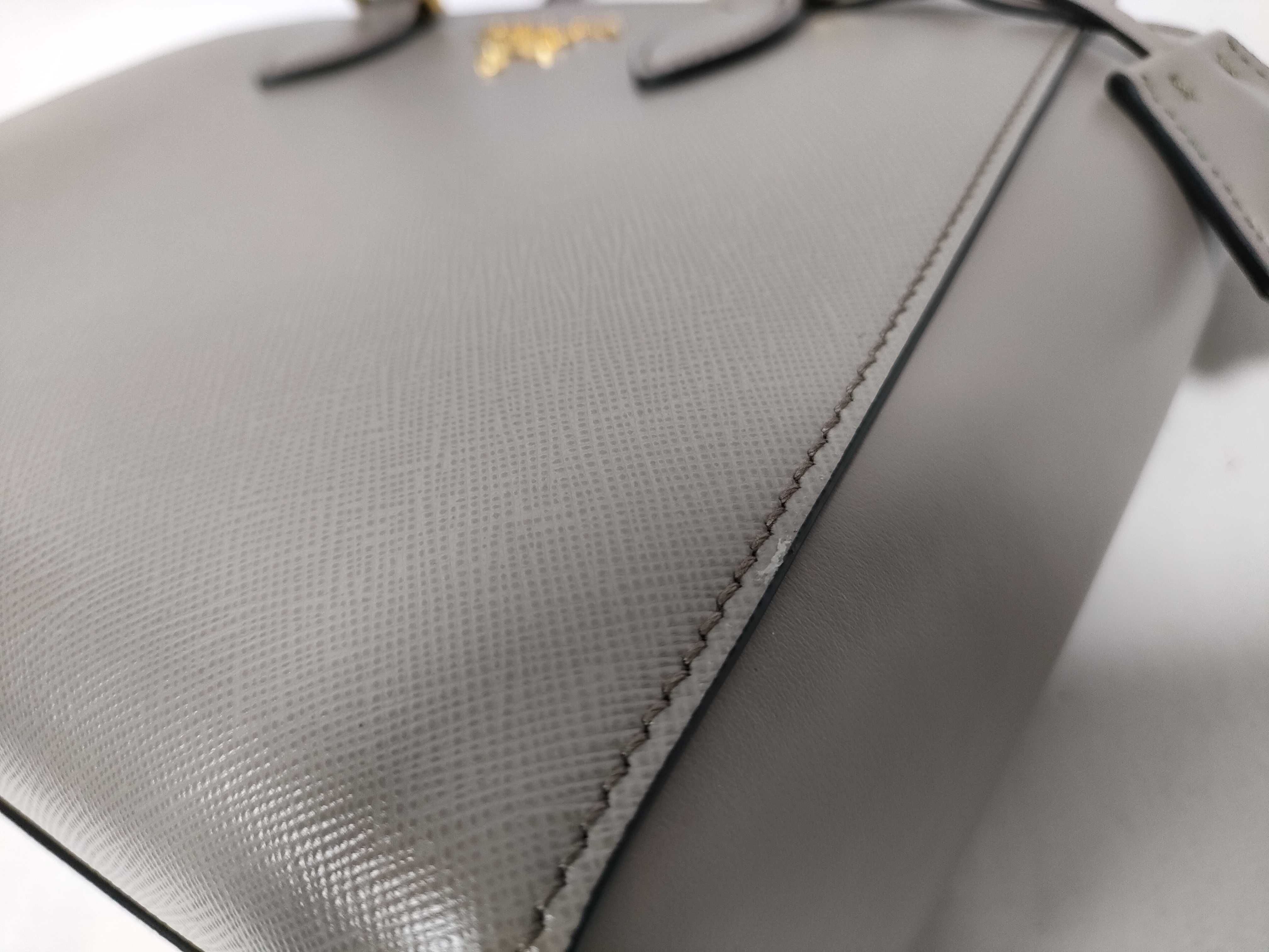 Saffiano Leather 2-Way Handbag, Gray, 1BA113 Handbag — view 5