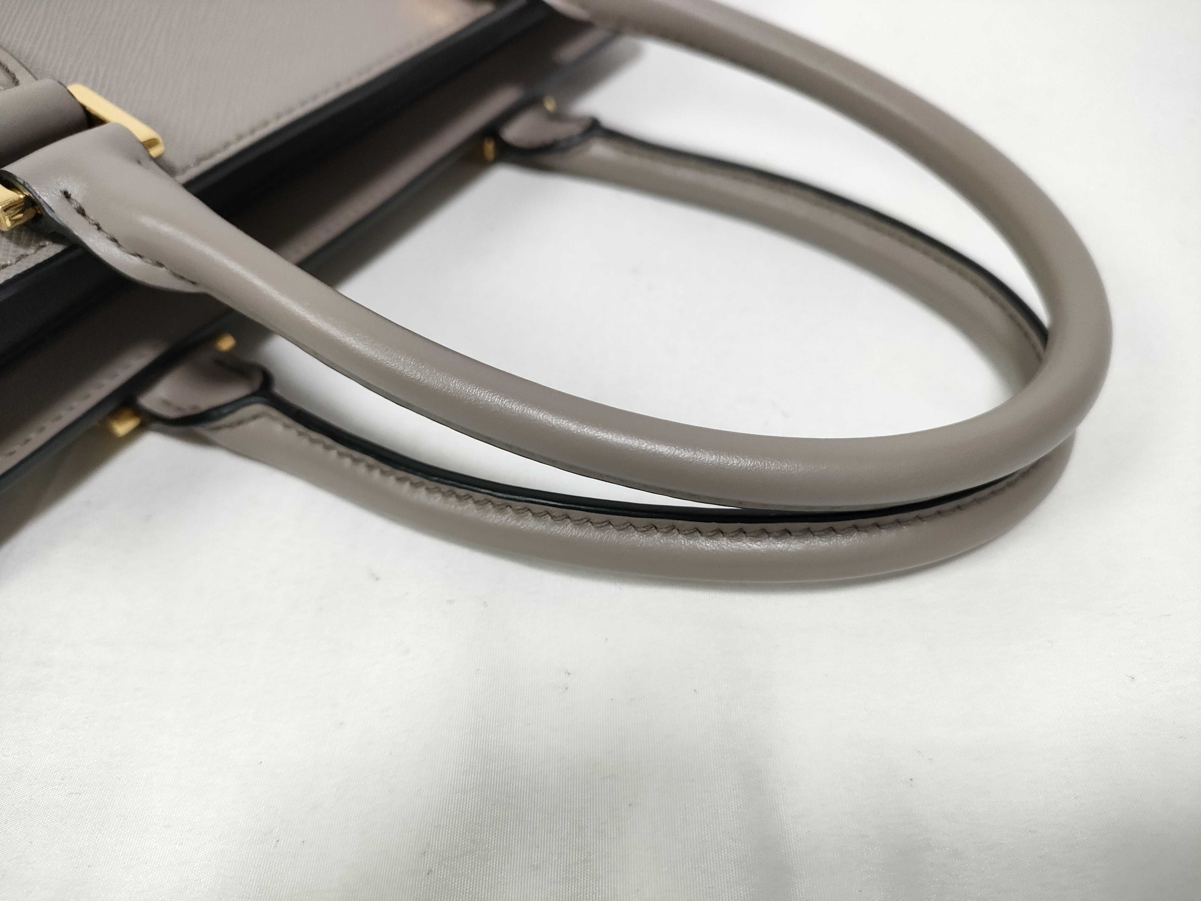 Saffiano Leather 2-Way Handbag, Gray, 1BA113 Handbag — view 8