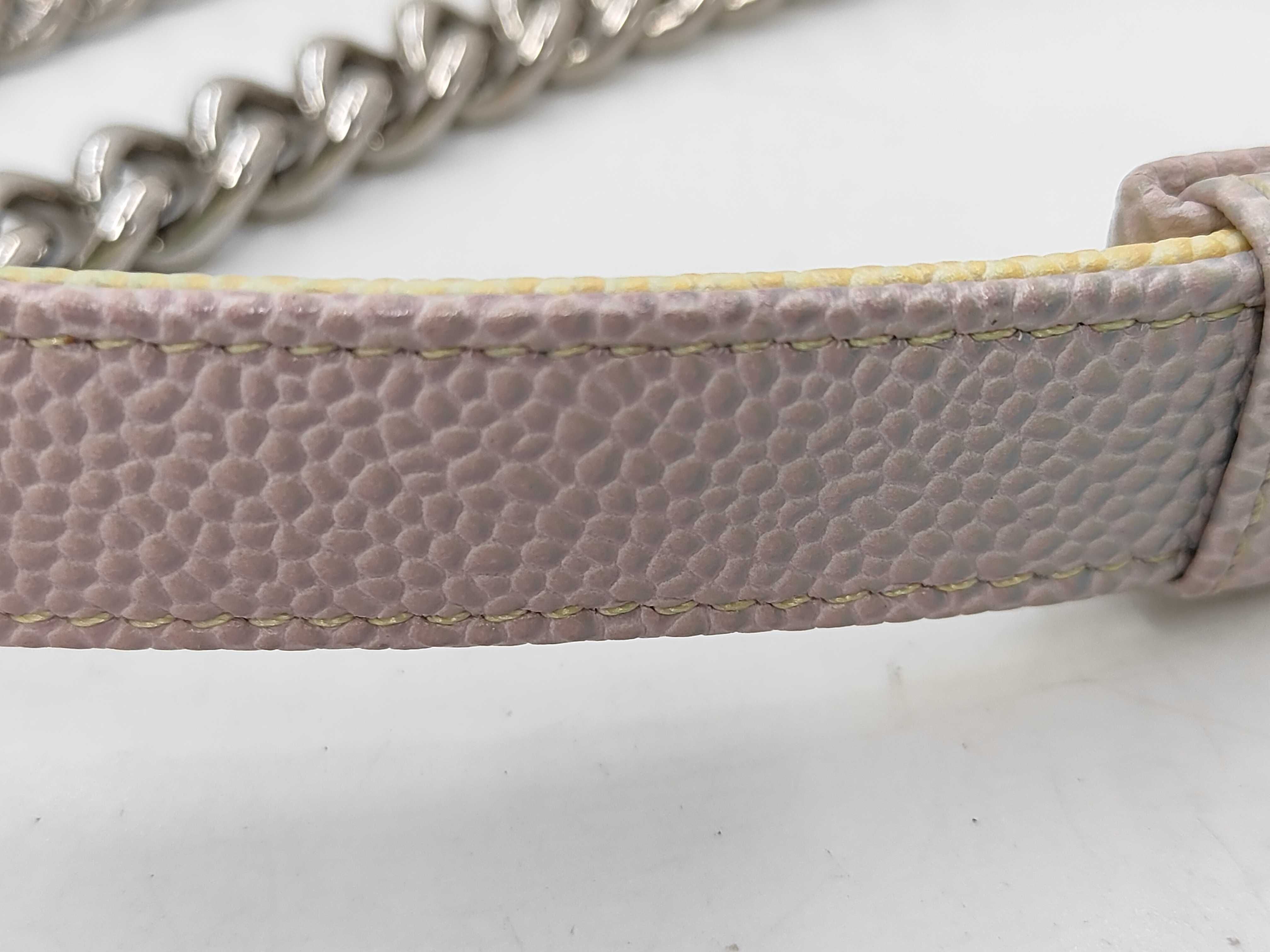 Boy Chanel Caviar Skin Matelassé Rainbow Multicolor Chain Shoulder Bag (with card and certificate of authenticity) — view 4