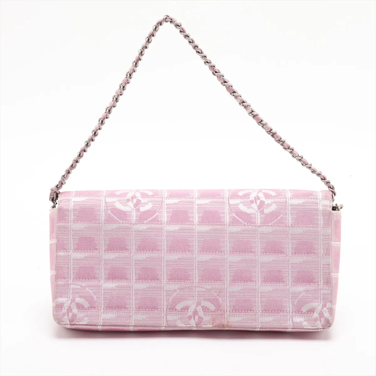 New Travel Line Nylon Chain Shoulder Bag, Pink, Silver Hardware, 6370271, Series 6 — view 2