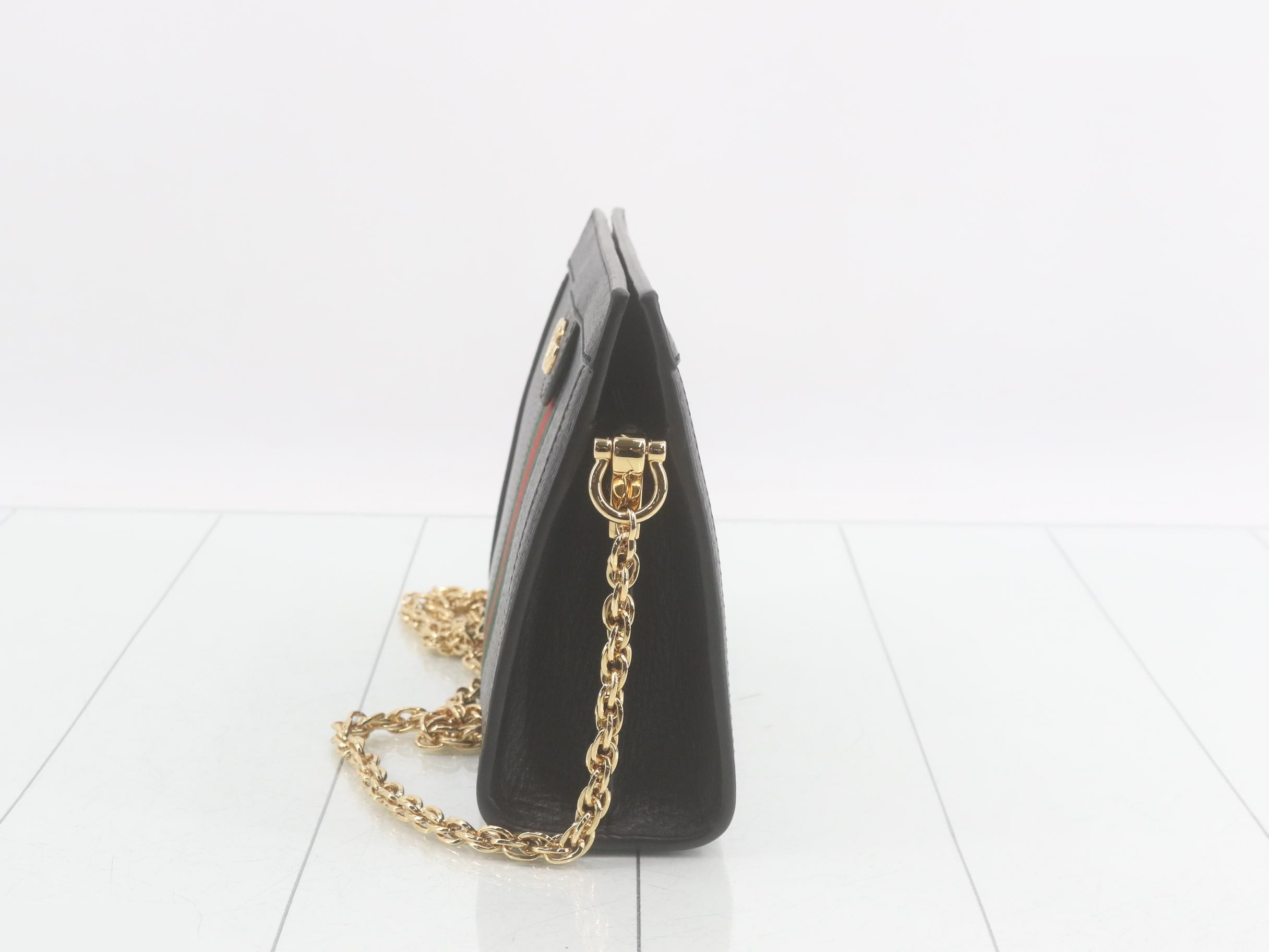 Ophidia Leather Chain Shoulder Bag — view 3
