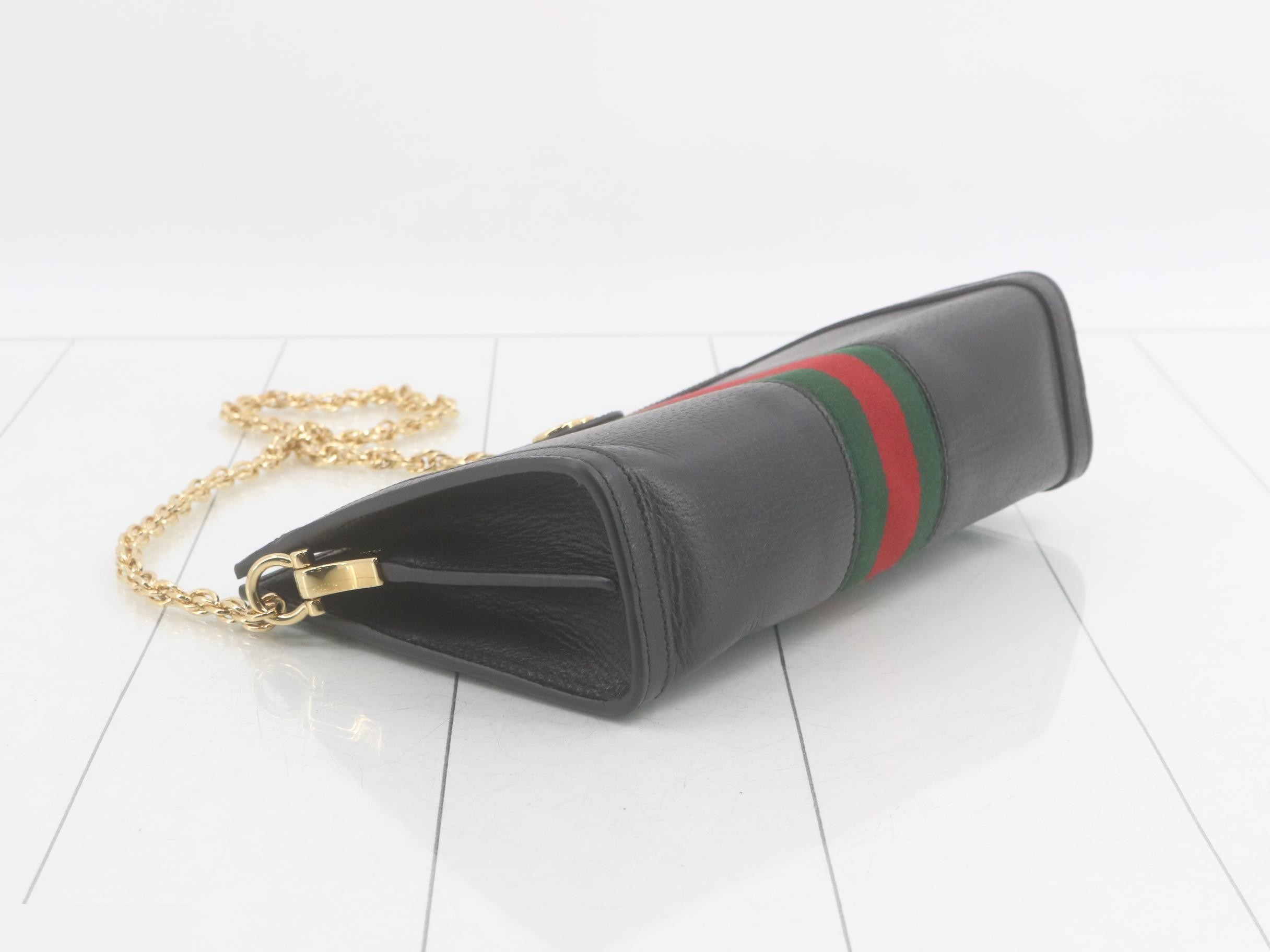 Ophidia Leather Chain Shoulder Bag — view 5