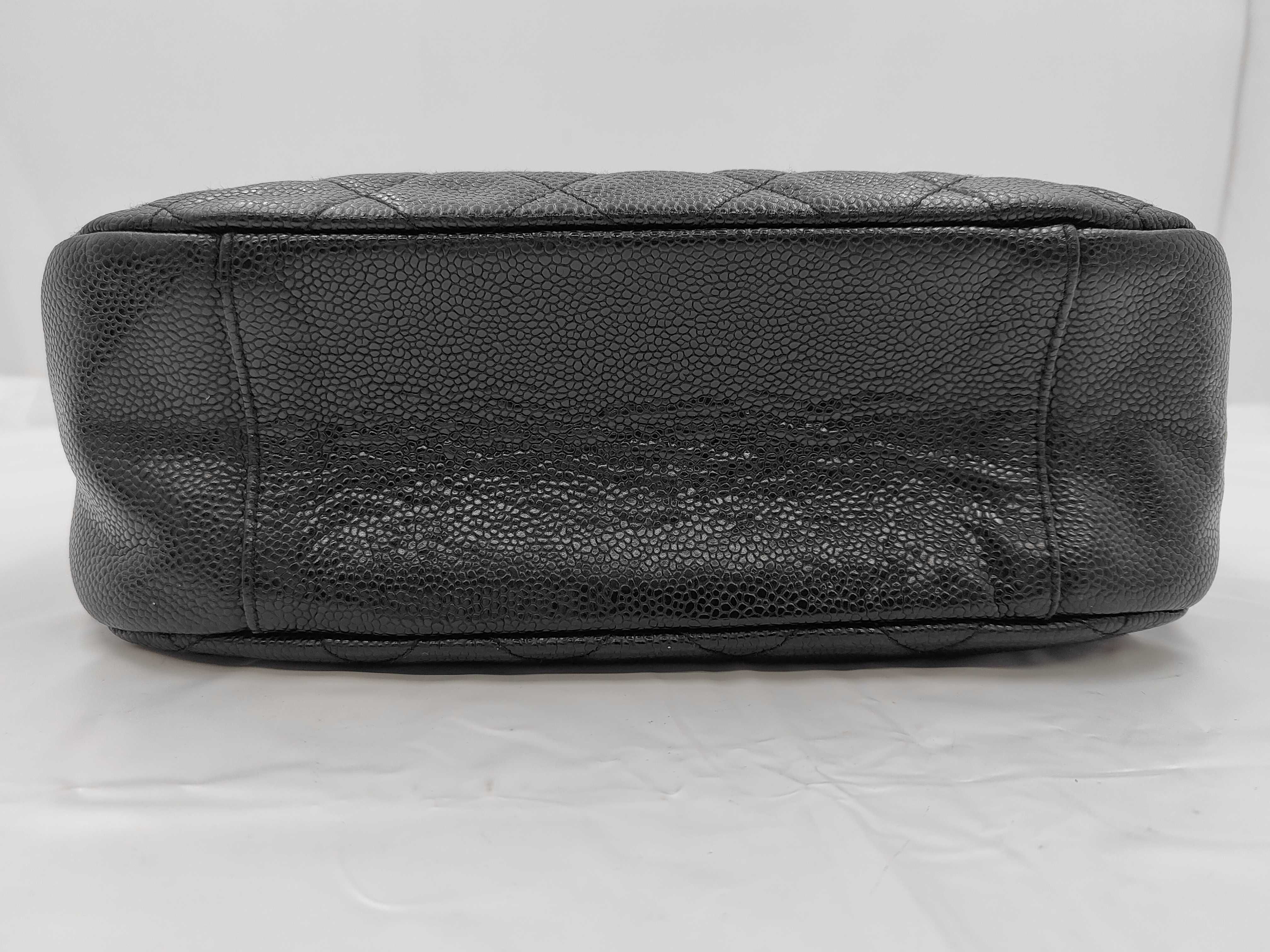 Caviar Skin Chain Shoulder Bag with Coco Mark Sticker — view 8